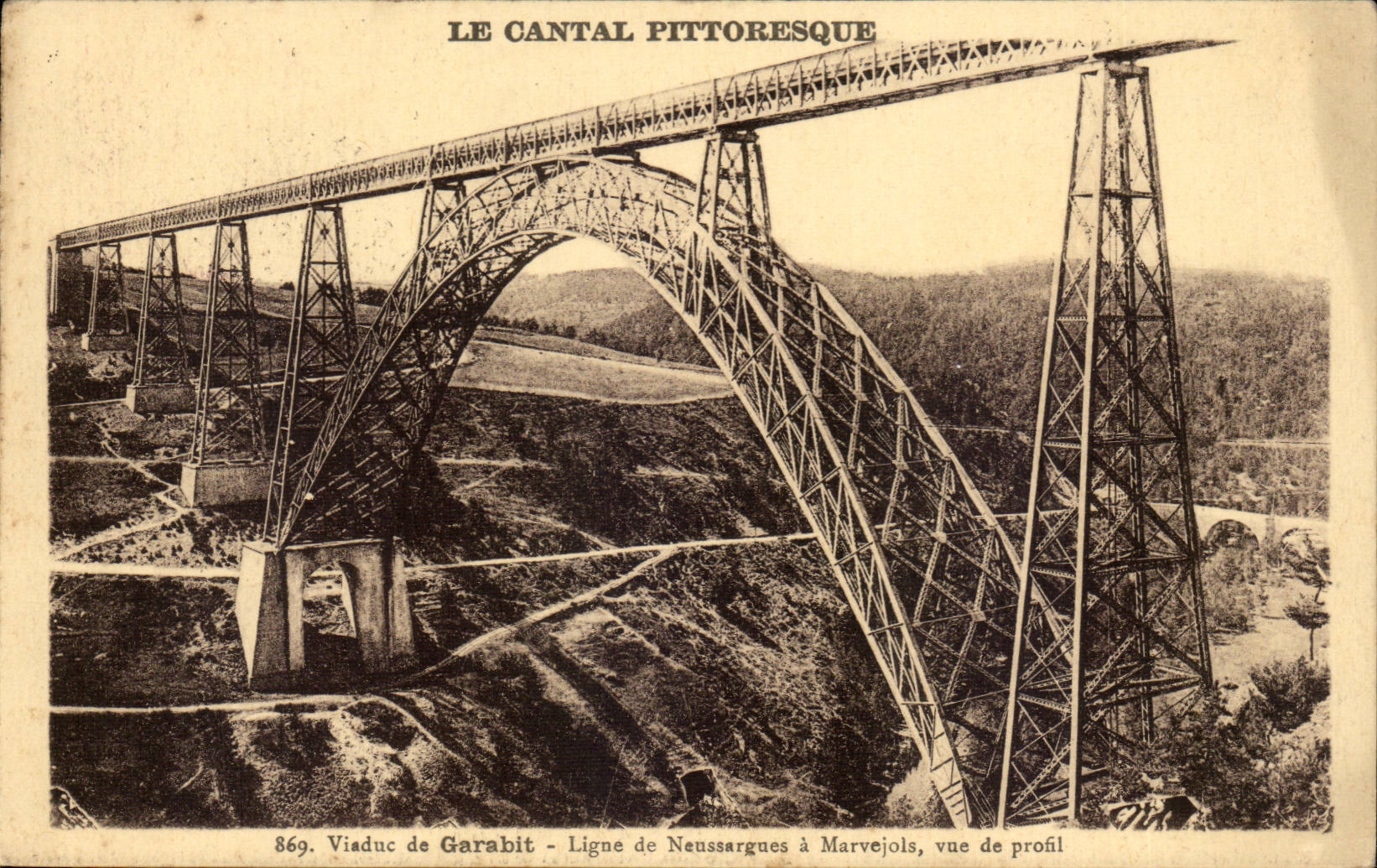 Cantal CPA Viaduc of Garabit Ligne of Nenssargues has Marvejols seen of profile