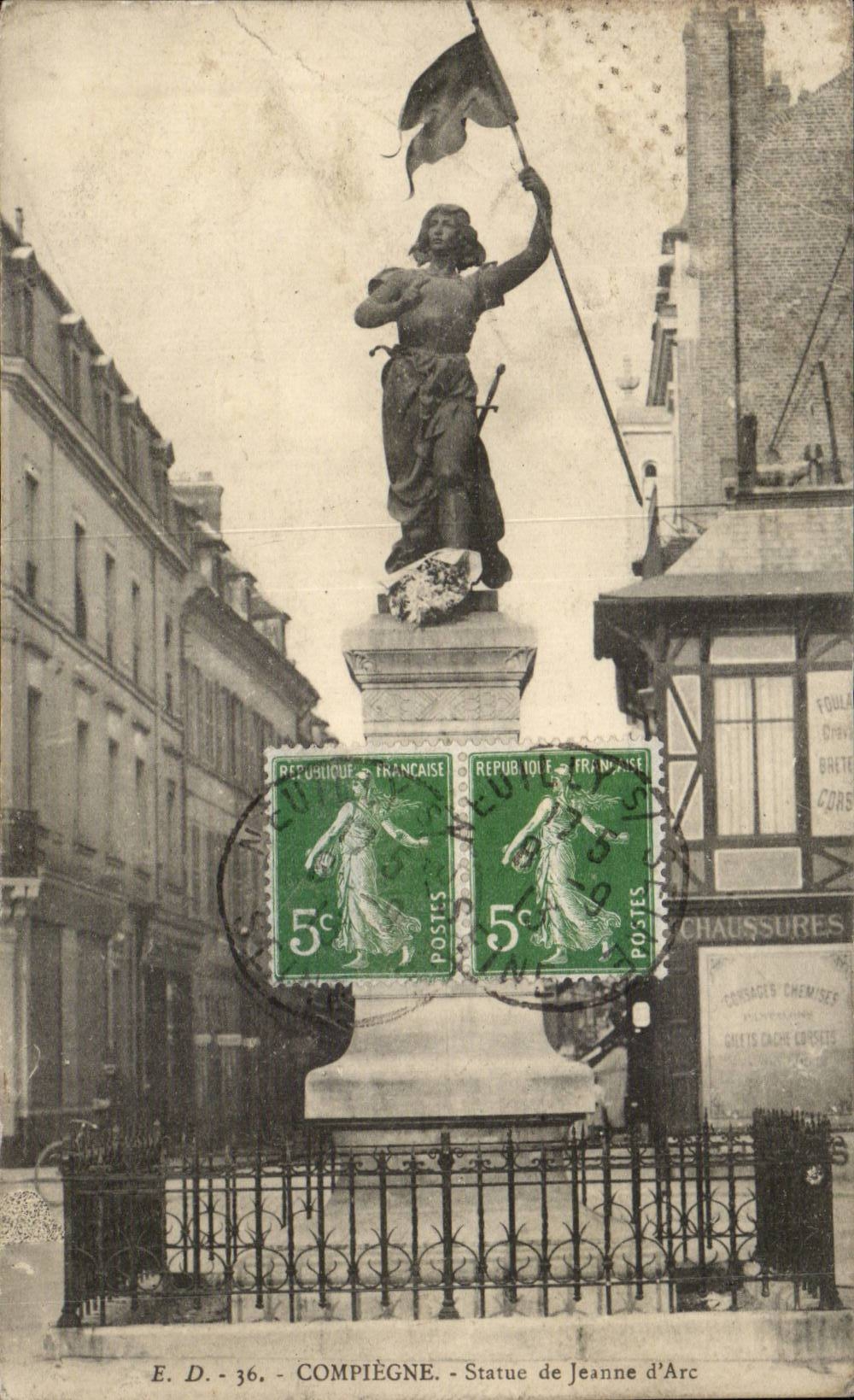 Compiegne CPA Statue von Jeanne des Bogens