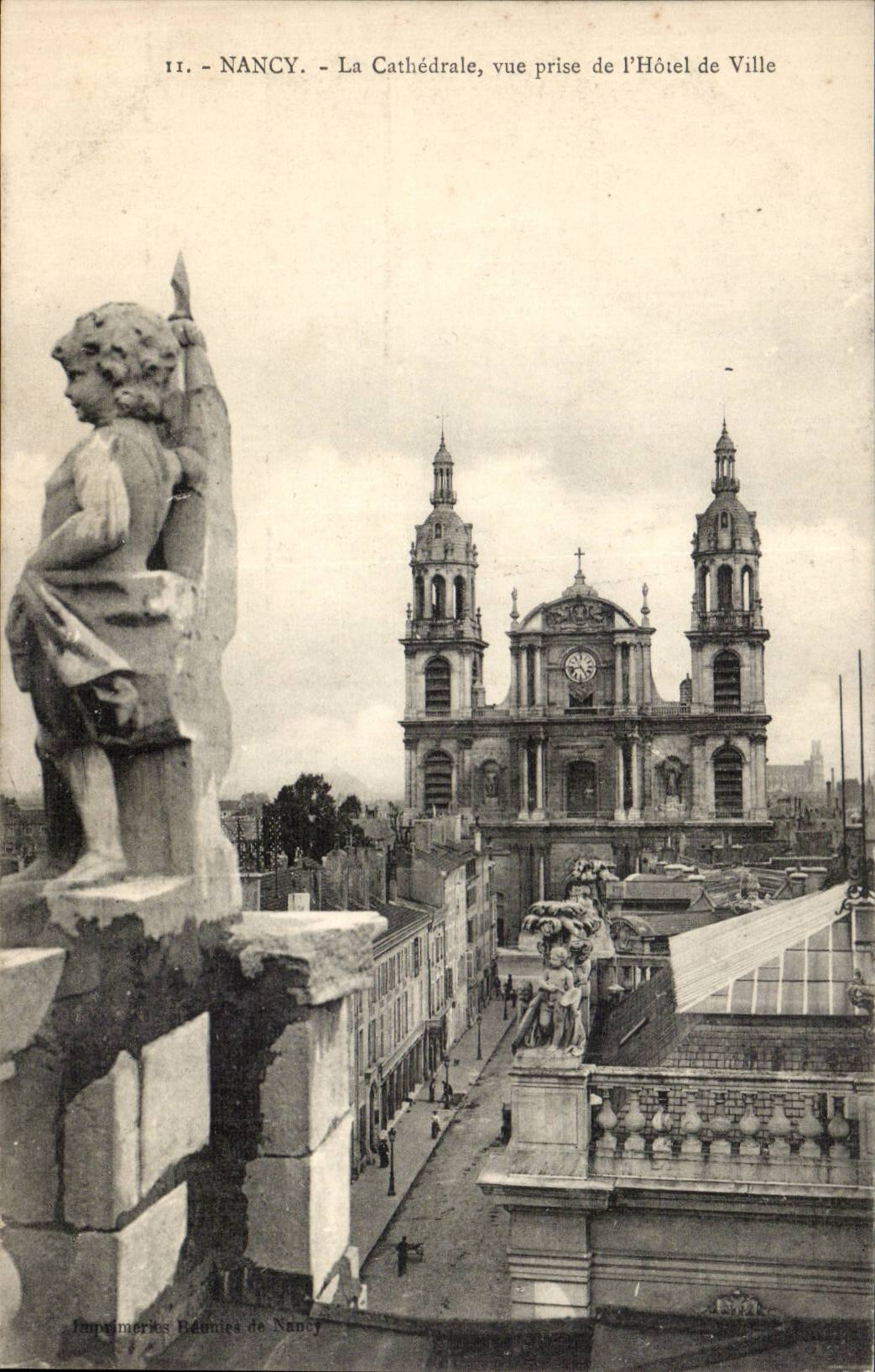 Nancy CPA La cathedrale vue prise de l'hotel de ville
