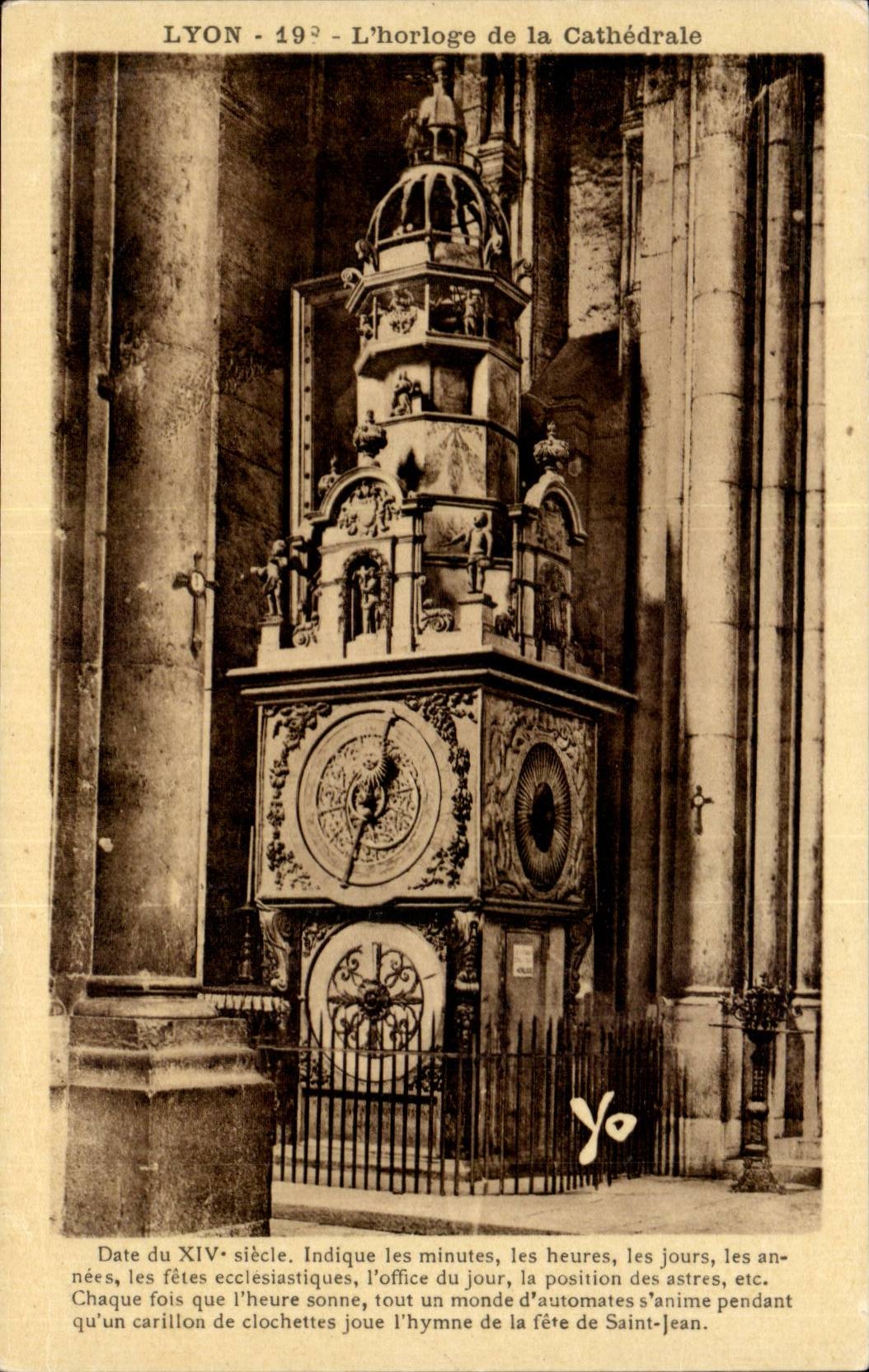 Lyon - Horologe der Kathedrale - CPA
