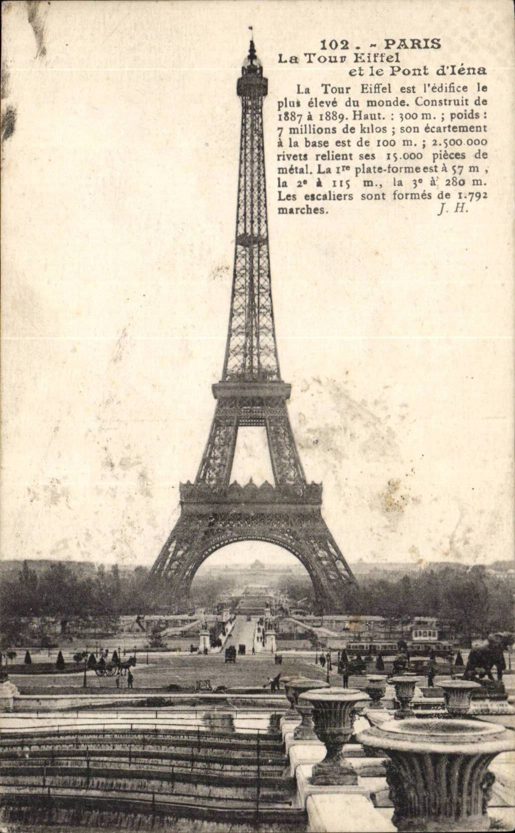 Paris 7 - The Eiffel Tower and the Bridge of Iena - CPA