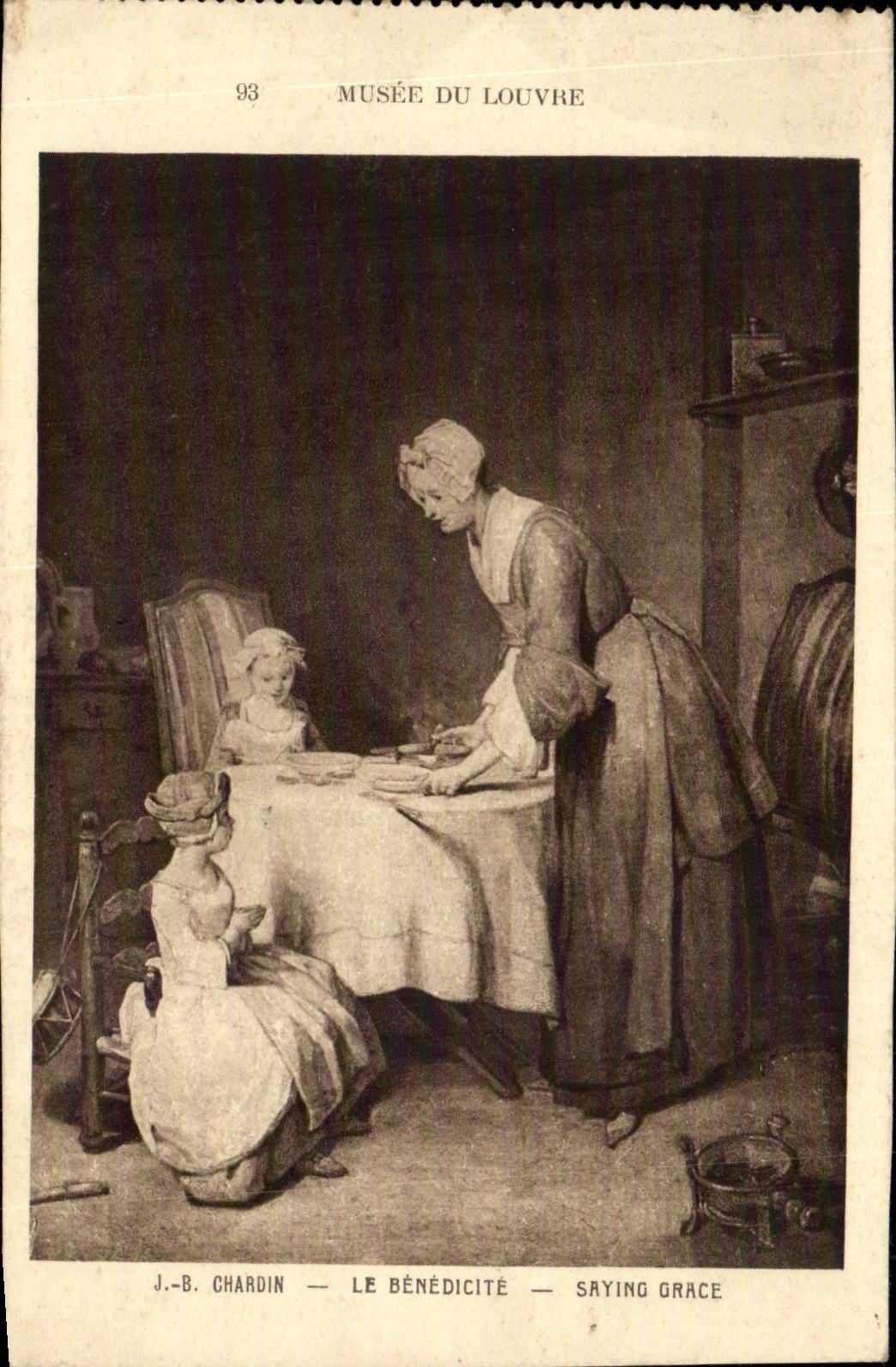 Paris 1 - Musee du Louvre - Chardin - Le Benedicite - Saying Grace - CPA 
