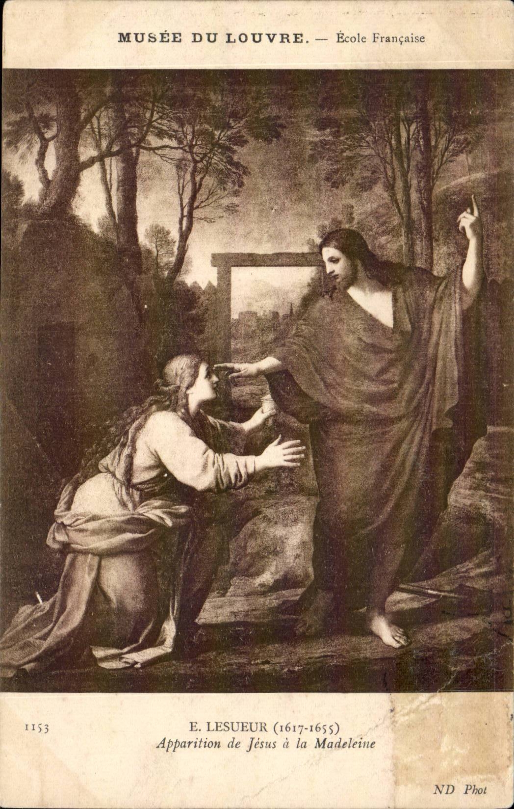 Paris 1 - Musee du Louvre - E Lesueur 1617 1655 Apparition de Jesus a la Madeleine - CPA