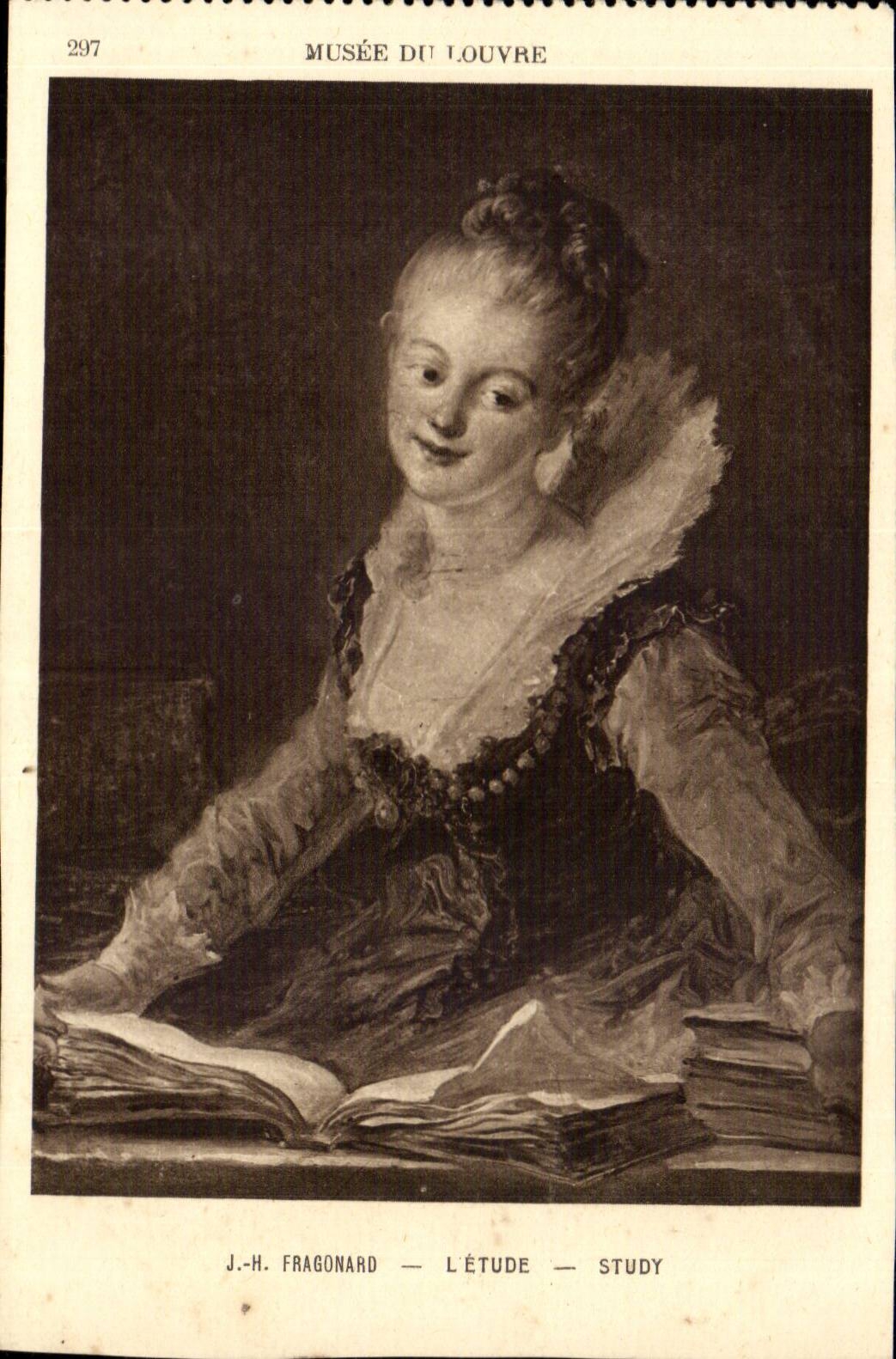 Paris 1 - Musee du Louvre - Fragonard - L'Etude - Study - CPA 
