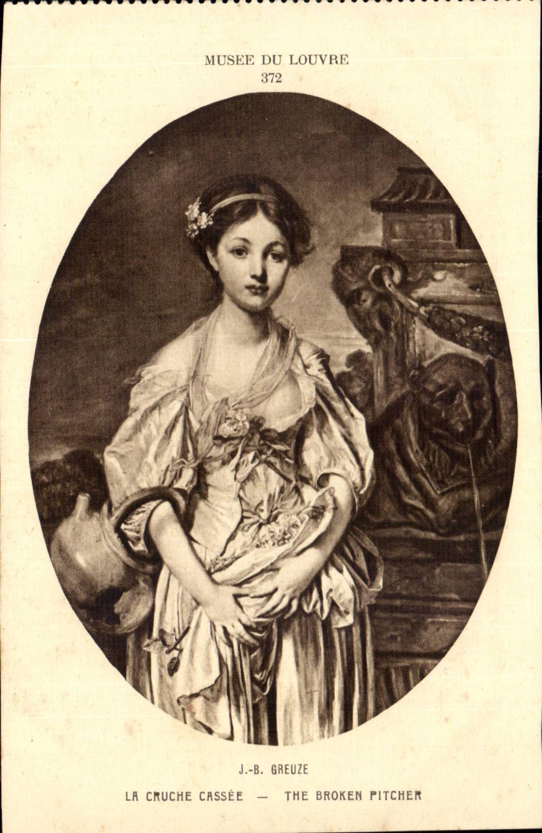 Paris 1 - Musee du Louvre - La Cruche Cassee - The Broken Pitcher - CPA 
