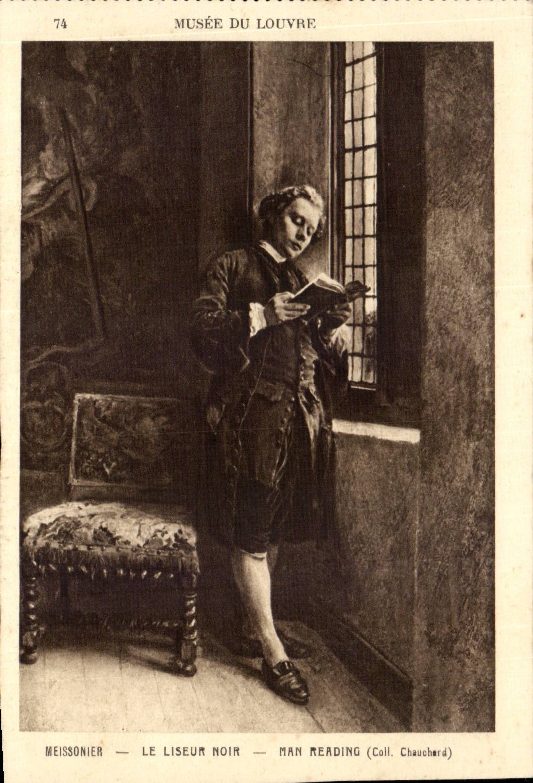 Paris 1 - Musee du Louvre - Messonier - Le Liseur - Man Reading - CPA 