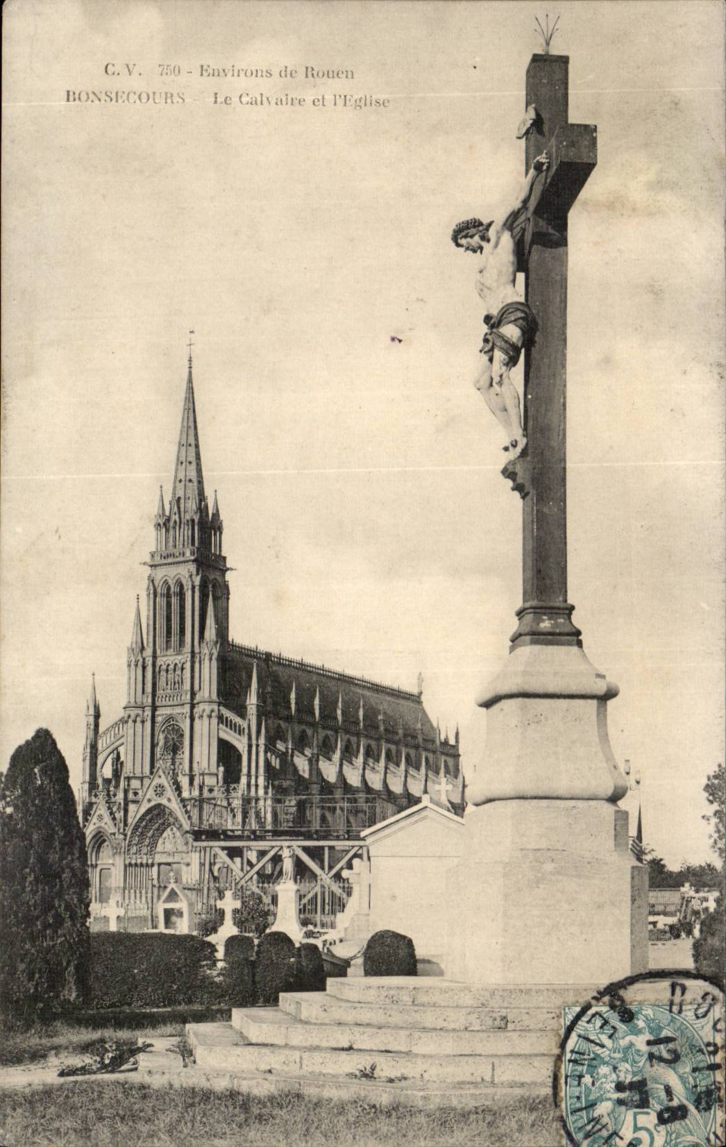 Surroundings of Rouen Consecours CPA the martyrdom and the church