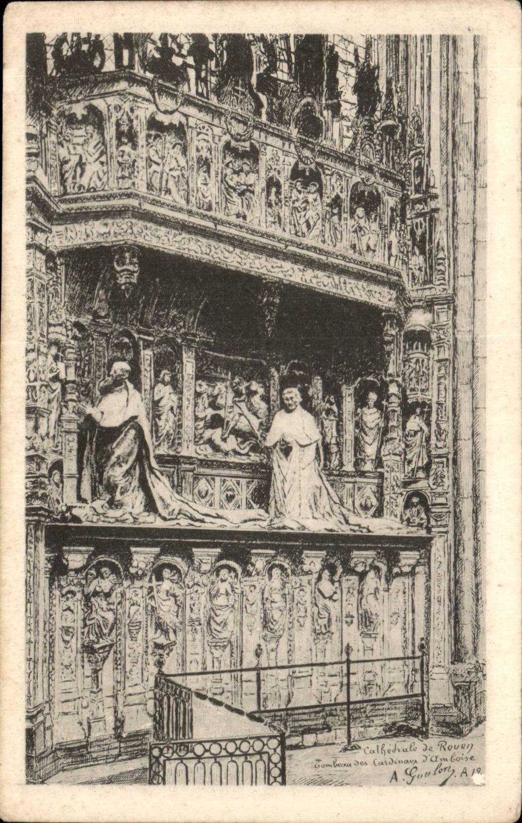 Rouen CPA Cathedral Tomb of the cardinals of Amboise