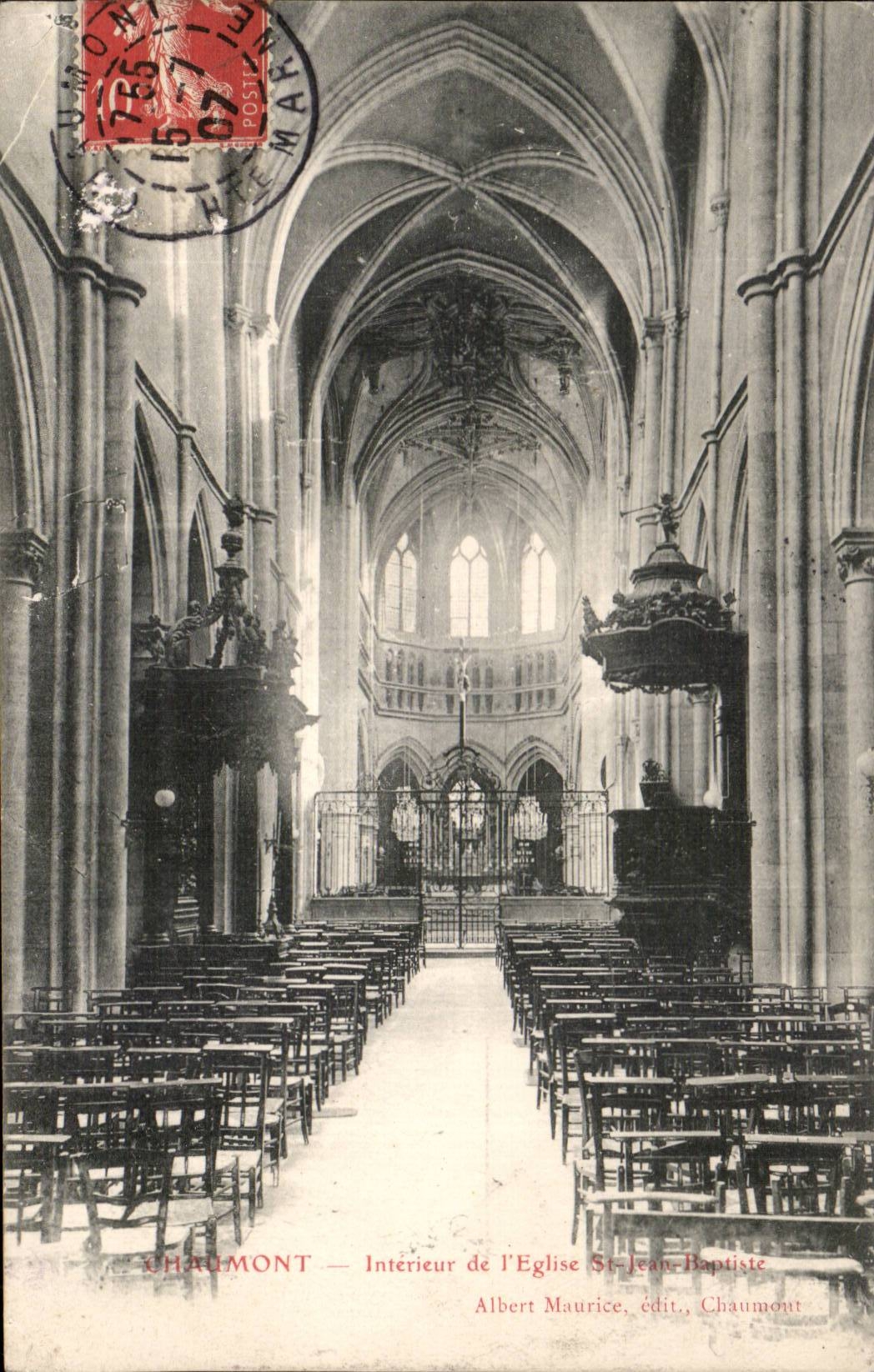 Chaumont - Interior of the Church St Jean Baptist - CPA