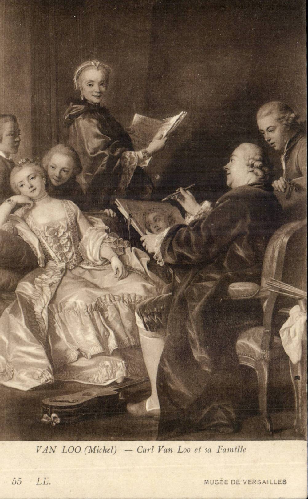 CPA Michel Van Loo Carl Van loo et sa famille