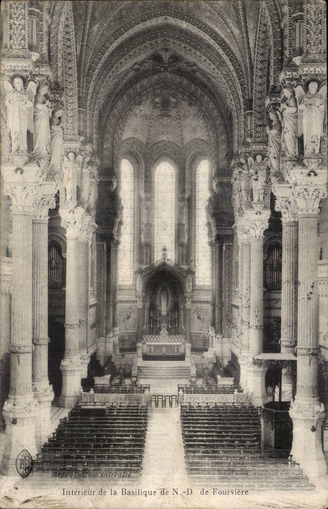 Interior Lyon CPA of the Nd basilica of Fourviere