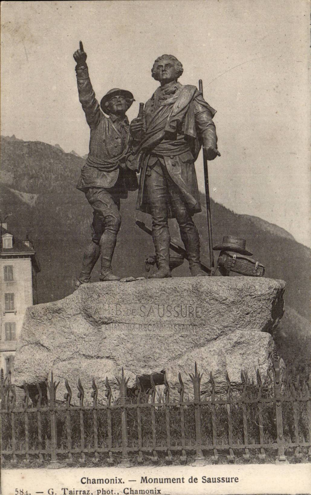 Chamonix CPA Denkmal von Saussure (Gebirgsalpinismus)
