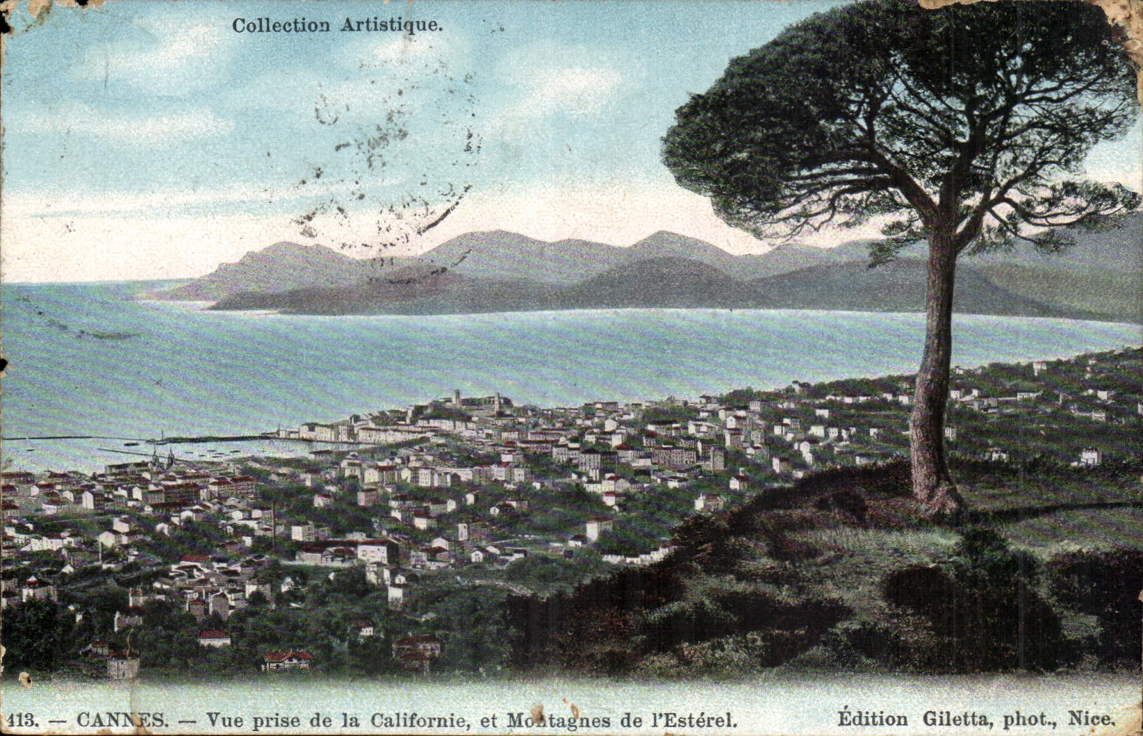 Cannes - Seen from of California and Mountains of Esterel - torn - CPA