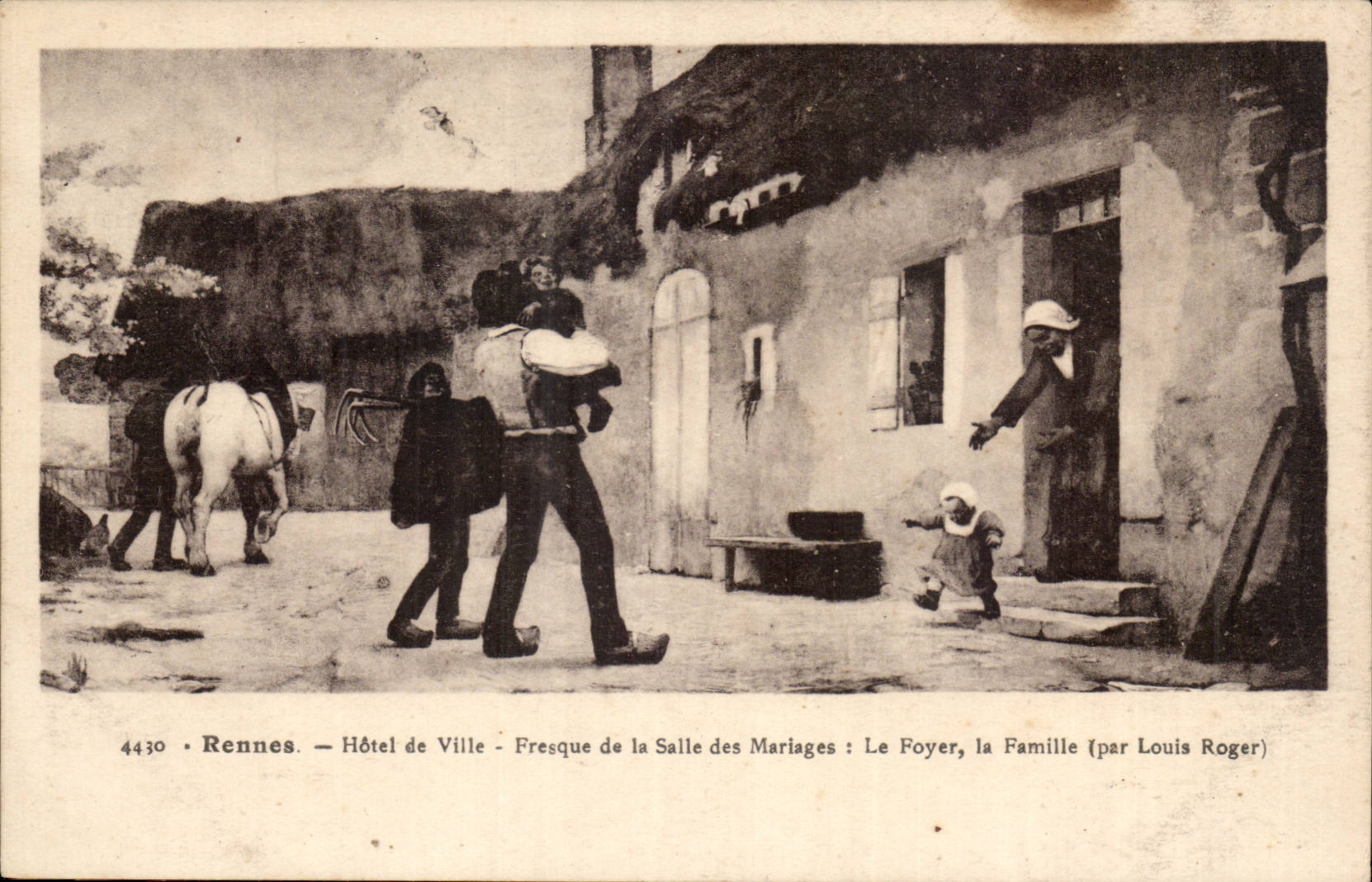 Rennes - Hotel de Ville - Presques de la salle des Mariages - Le Foyer la famille - CPA