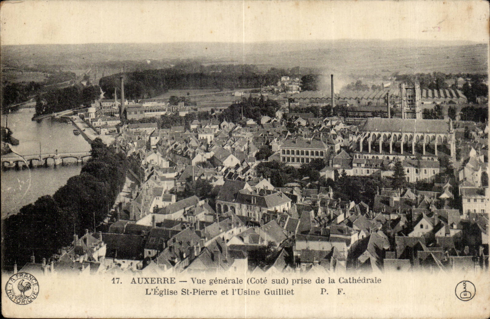 Auxerre - Ansicht genommene Kathedrale die Kirche Pierre Saint und die Guilliet Fabrik - CPA