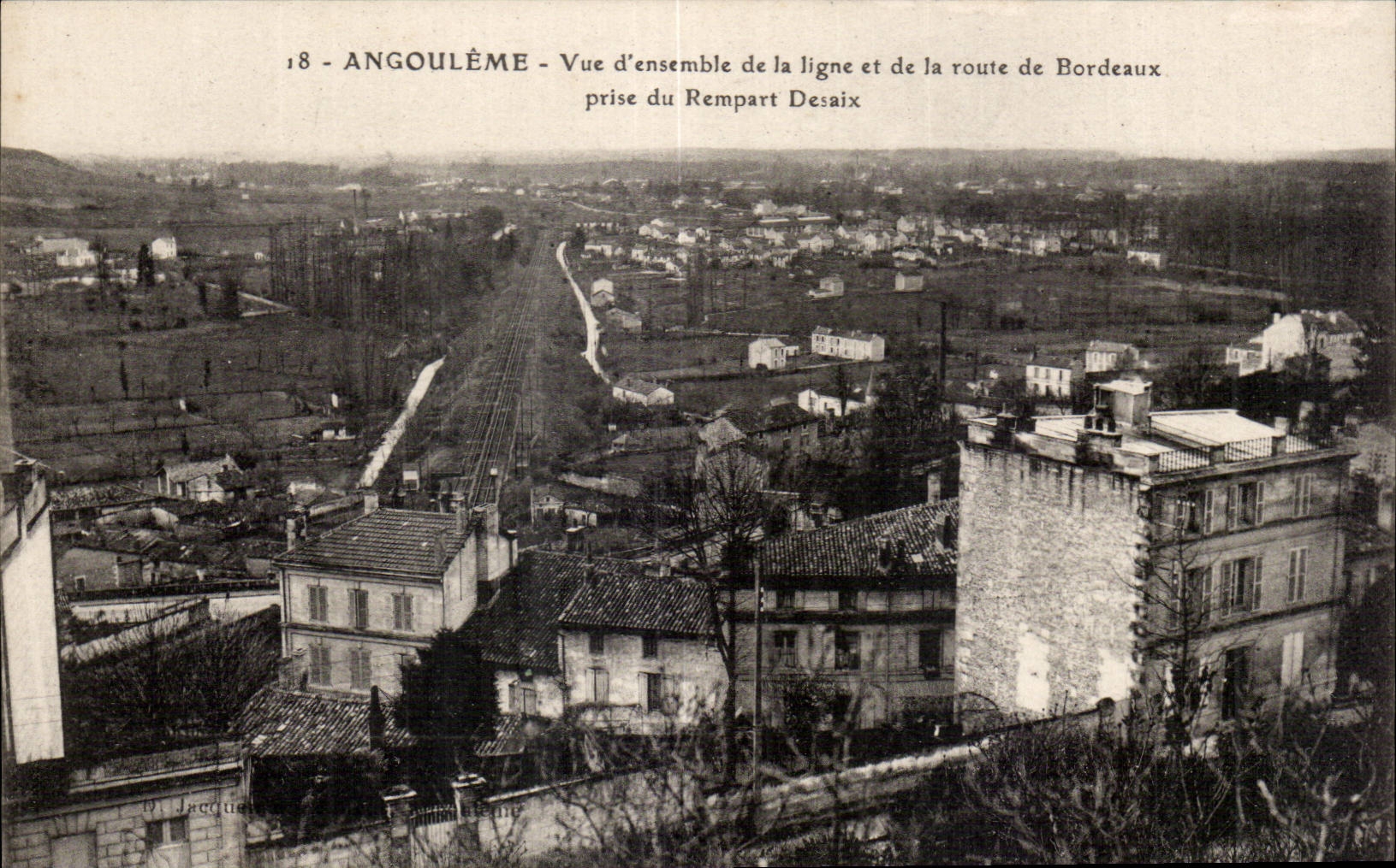 Angouleme - Vue Generale de la Ligne et de la route de Bordeaux prise du Rempart Desaix - CPA 