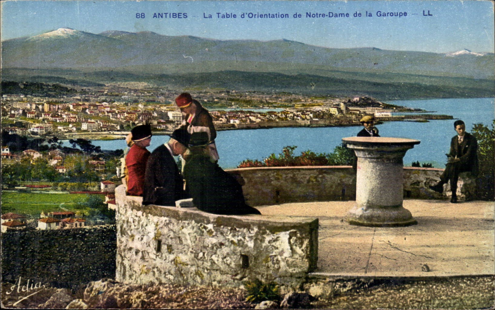 Antibes CPA die Tabelle der Lagebestimmung von Notre Dame von Garoupe