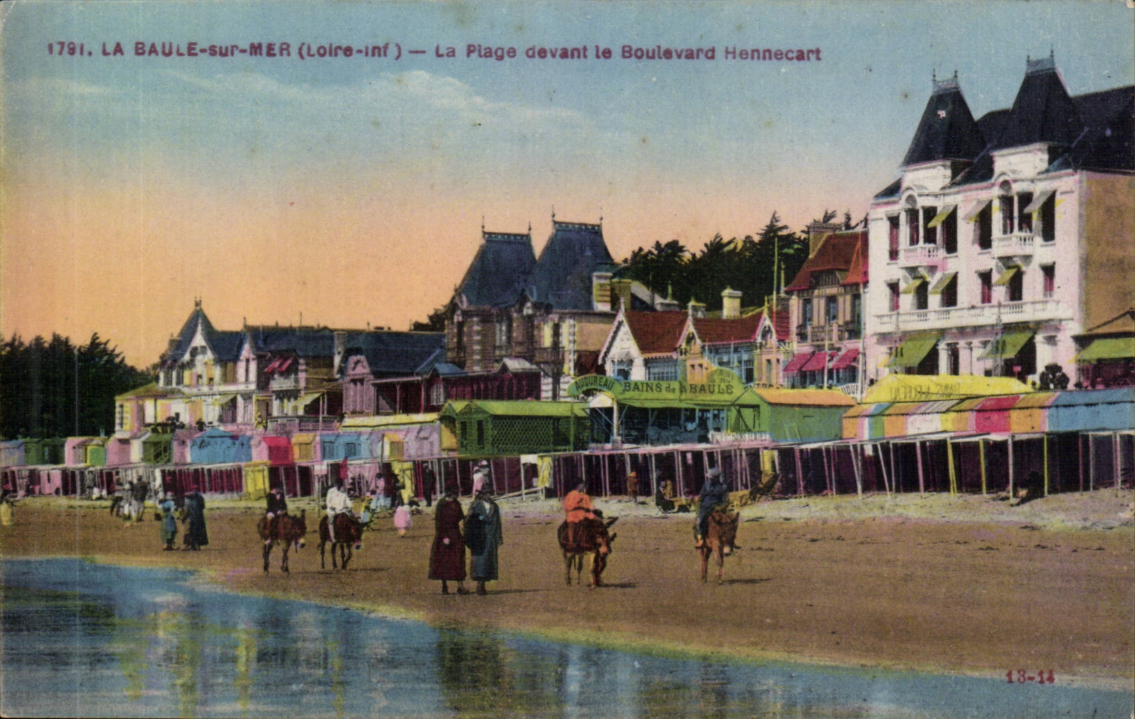 La Baule on Sea CPA the beach in front of the boulevard Hennecart (ass donkey mule)