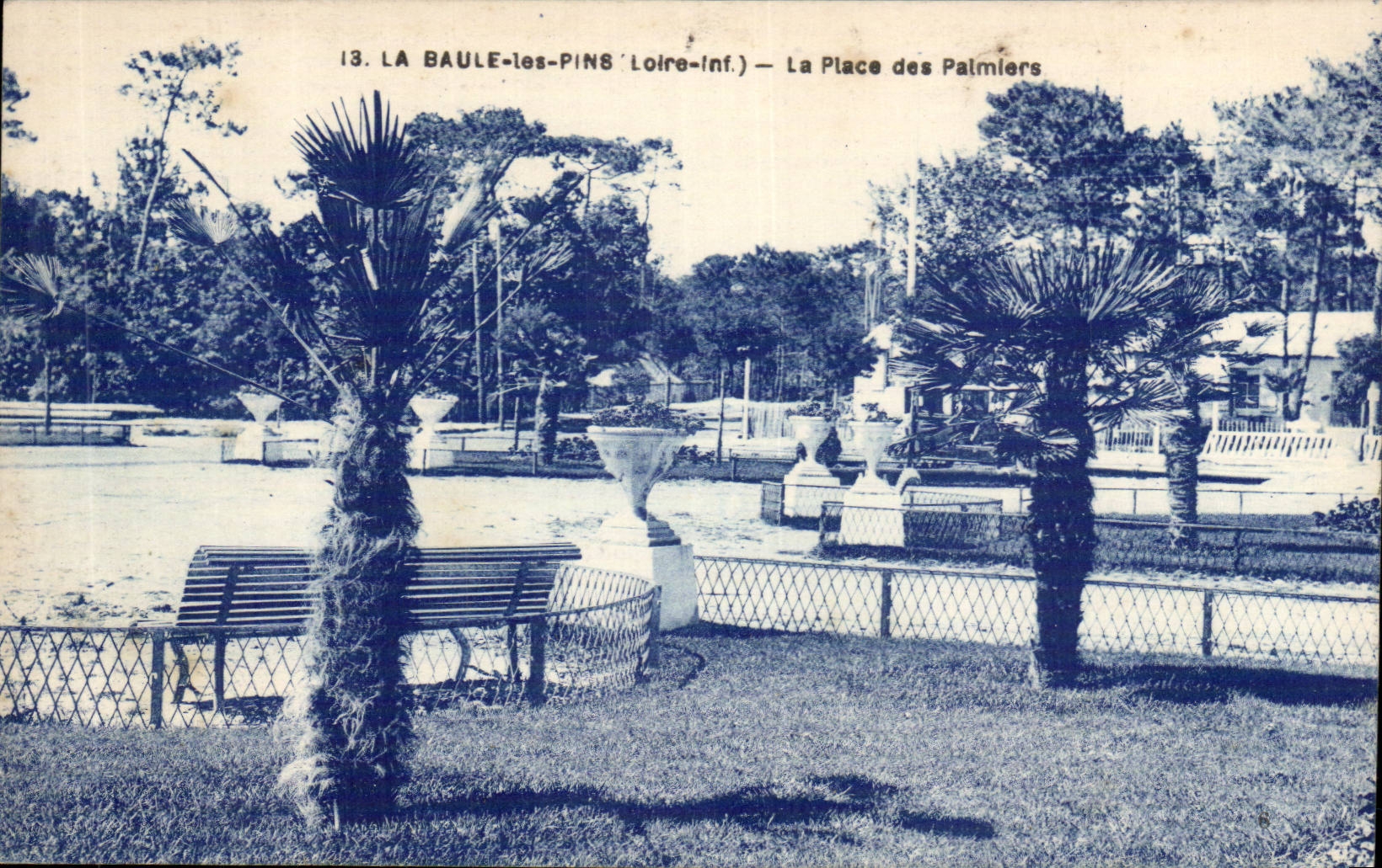 La Baule on Sea CPA the place of the palm trees