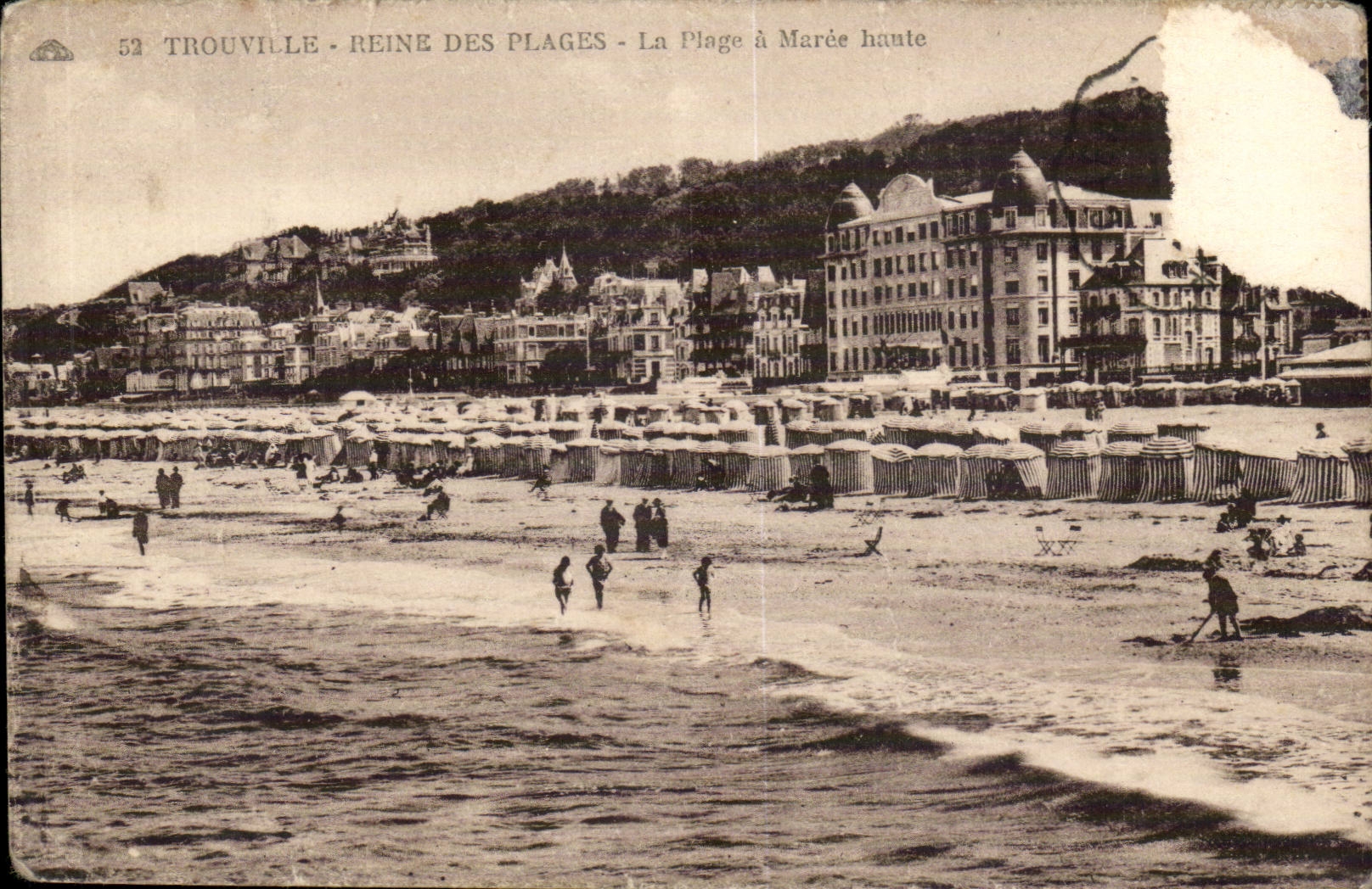 Trouville Reine des Strande cPA der Strand hat Flut