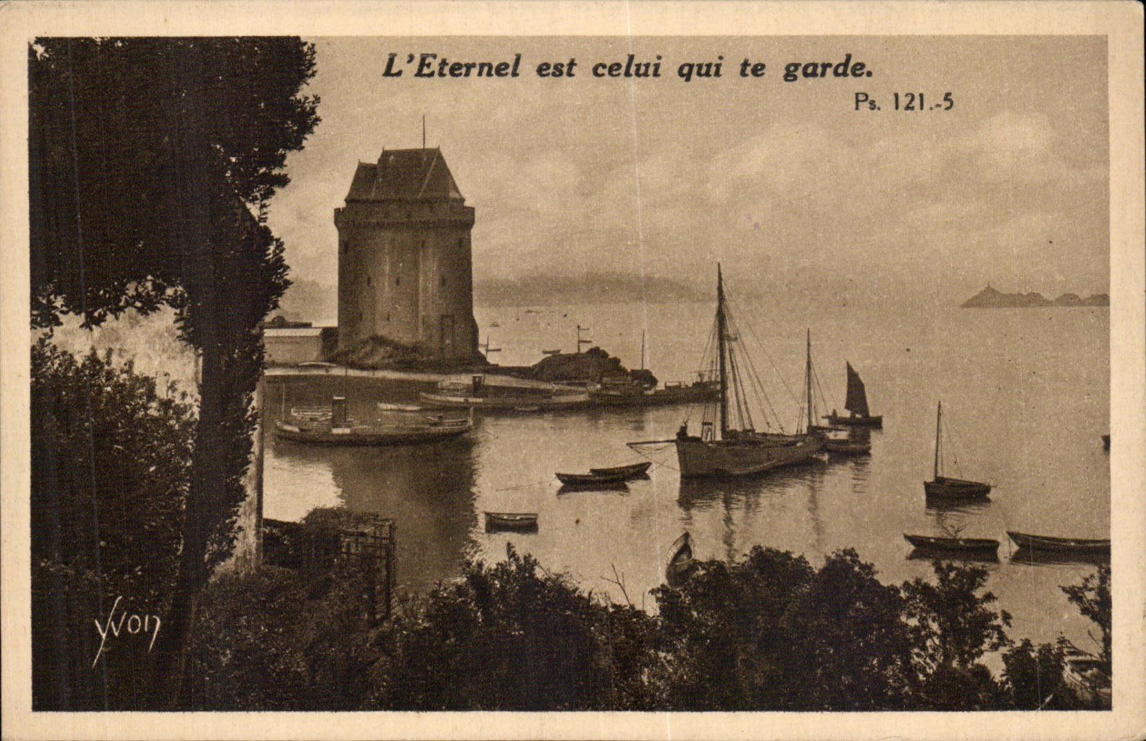 Saint Malo CPA der Hafen Saint Vater und das Solidor ragen hoch