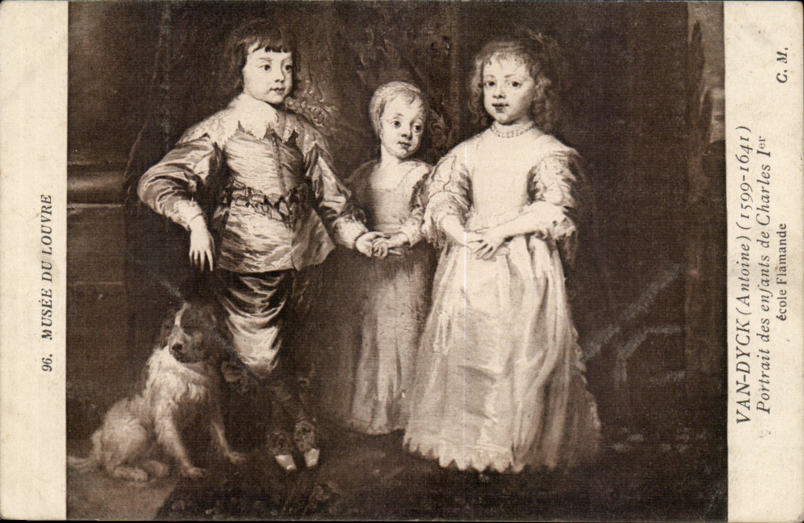 Musee du Louvre CPA Van Dyck Portrait des enfants de Charles 1er
