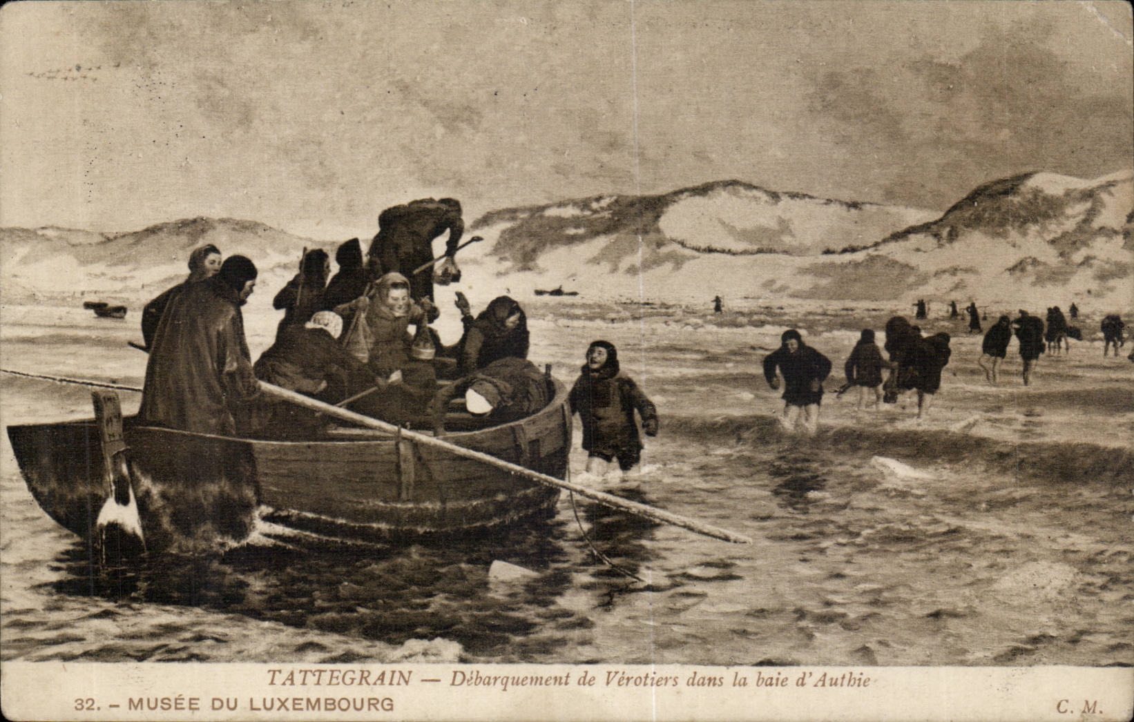 Musee du Luxembourg CPA Tattegrain Debarquement de VErotiers dans la baie d'Autbie