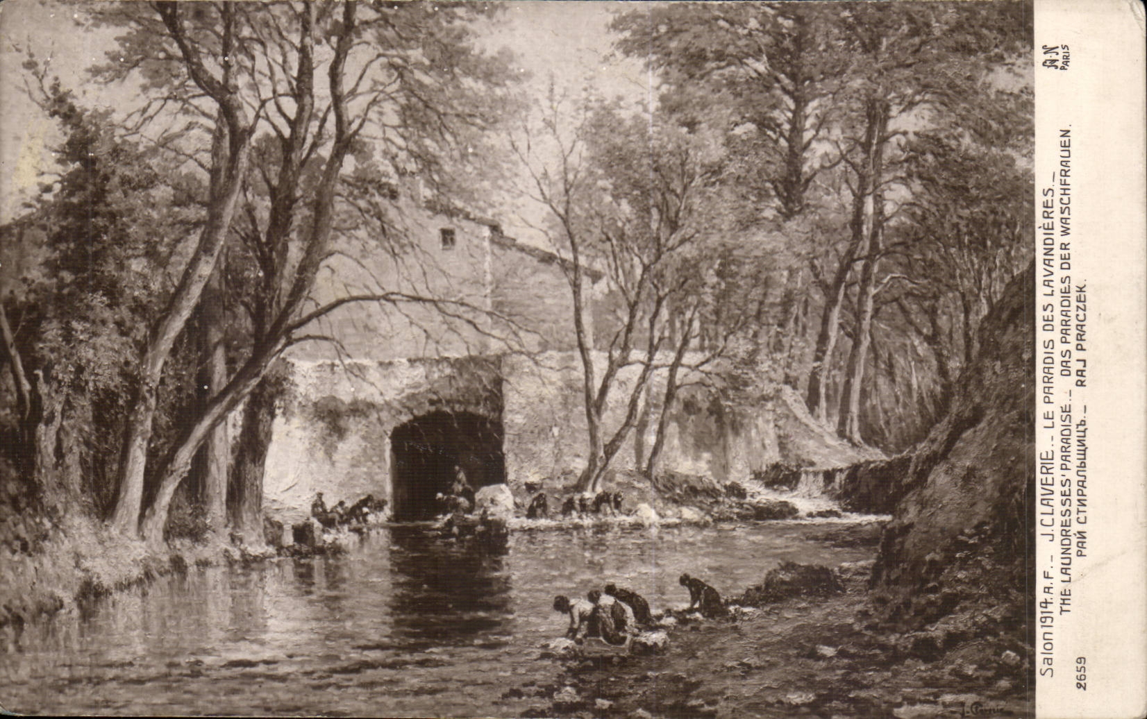 Salon 1914 Claverie le paradis des lavandieres CPA 