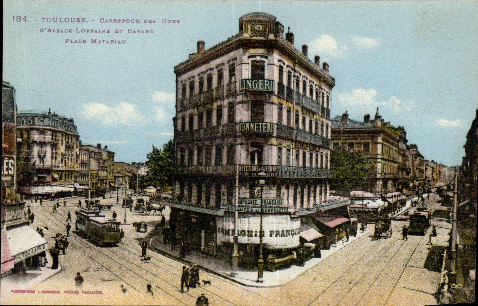 Toulouse CPA Carrefour des rues d'Alsace Lorraine et Bayard Place Matabiau