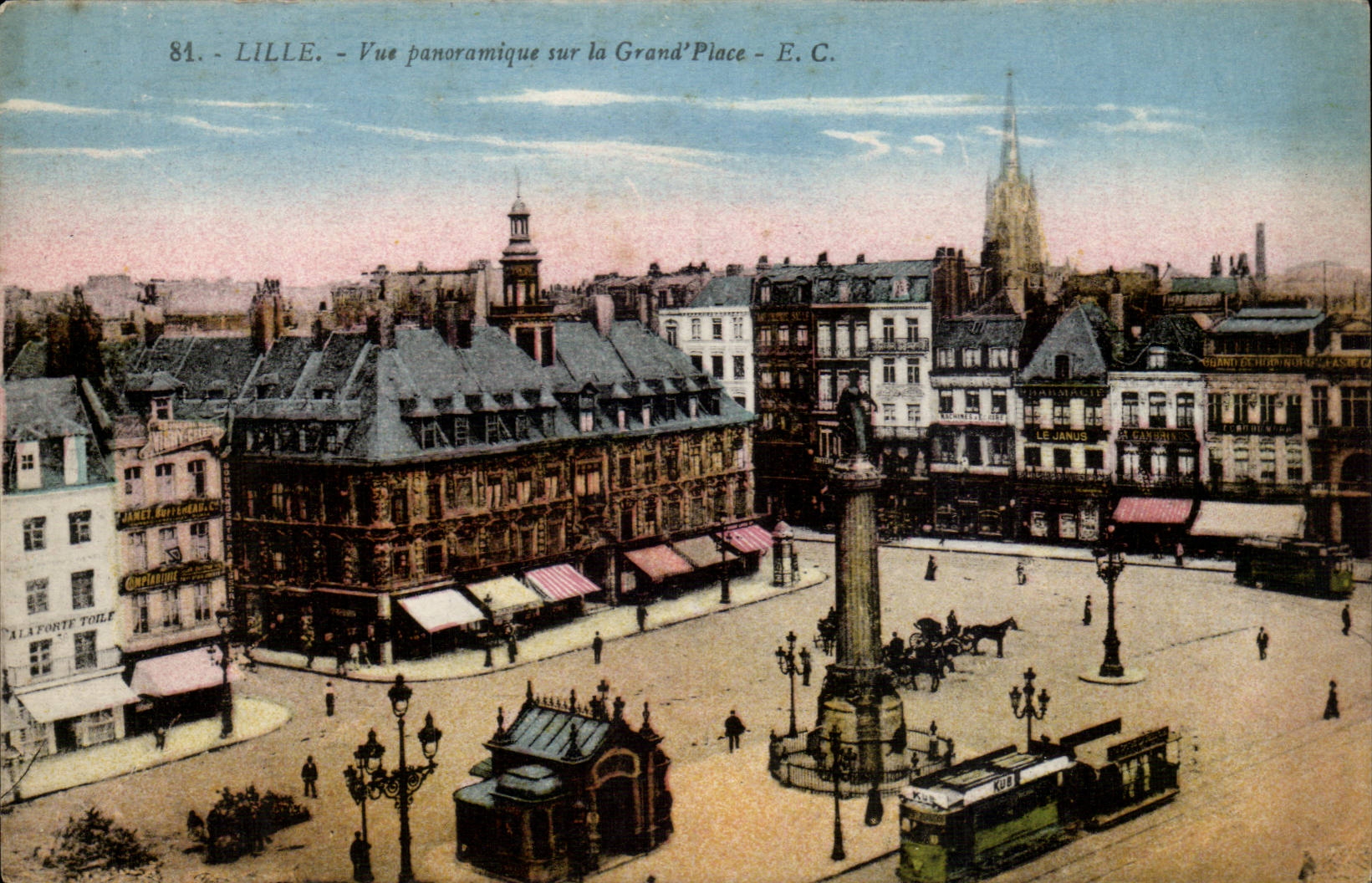 Lille CPA Panoramic View on the large one places