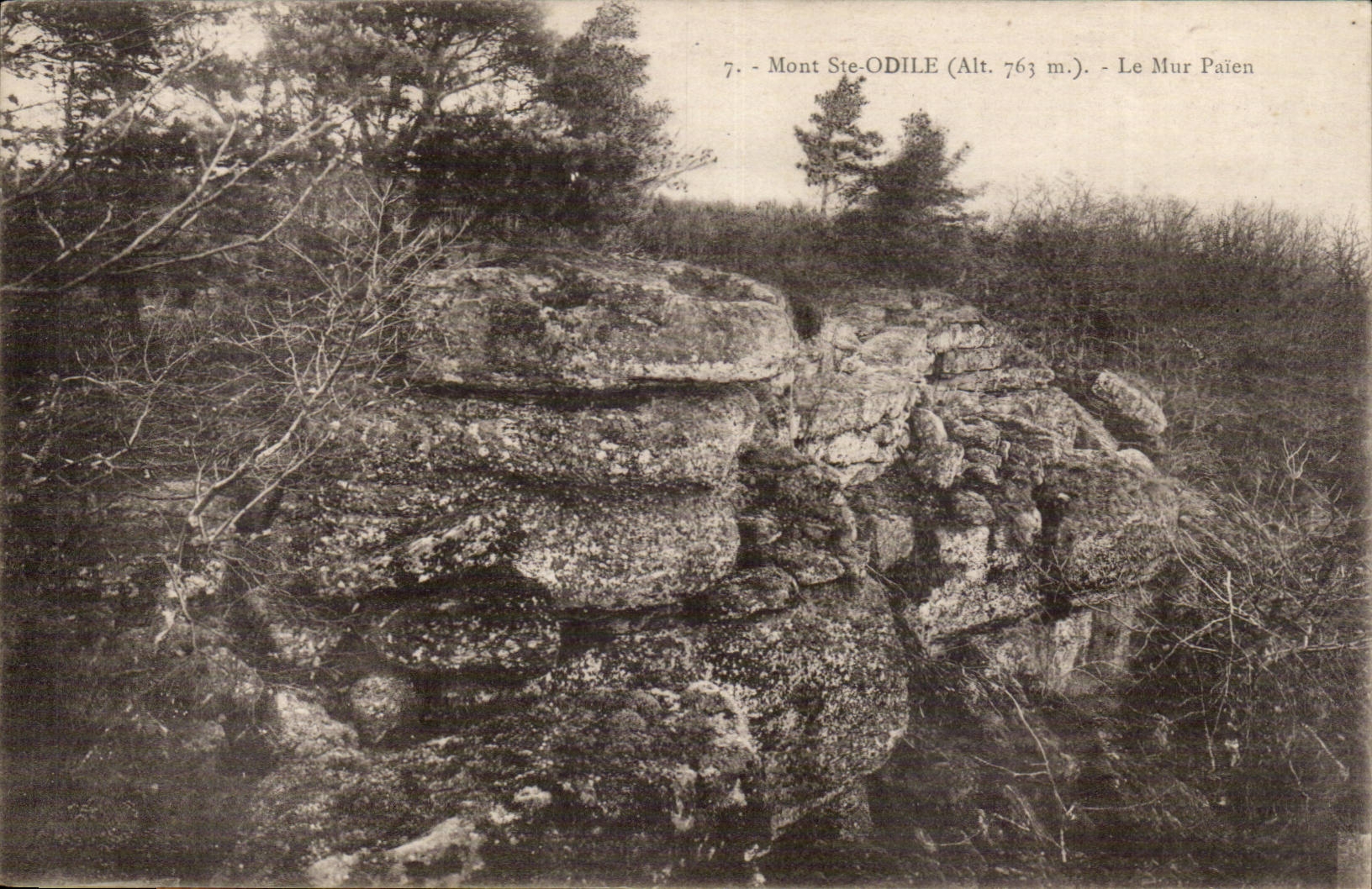 Mont Saint Odile CPA the pagan wall