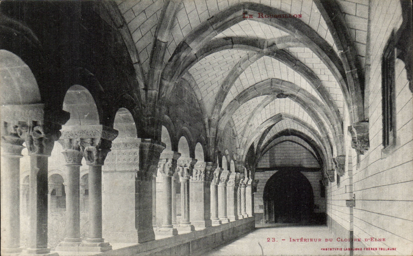 Interior Elne CPA of the cloister
