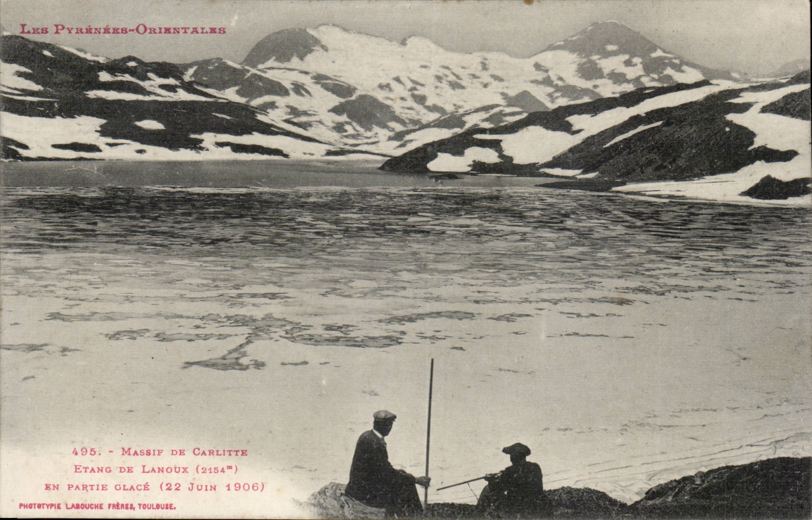 Mountain of Carlitte CPA Pond of Lanoux partly ice