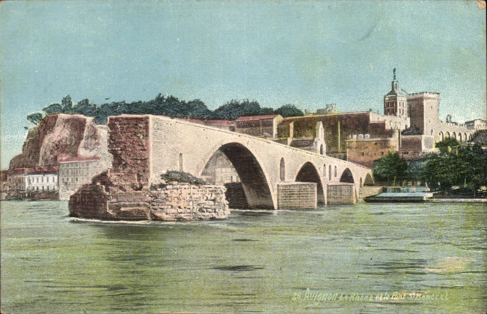Avignon CPA Pont St Benezet et le pont