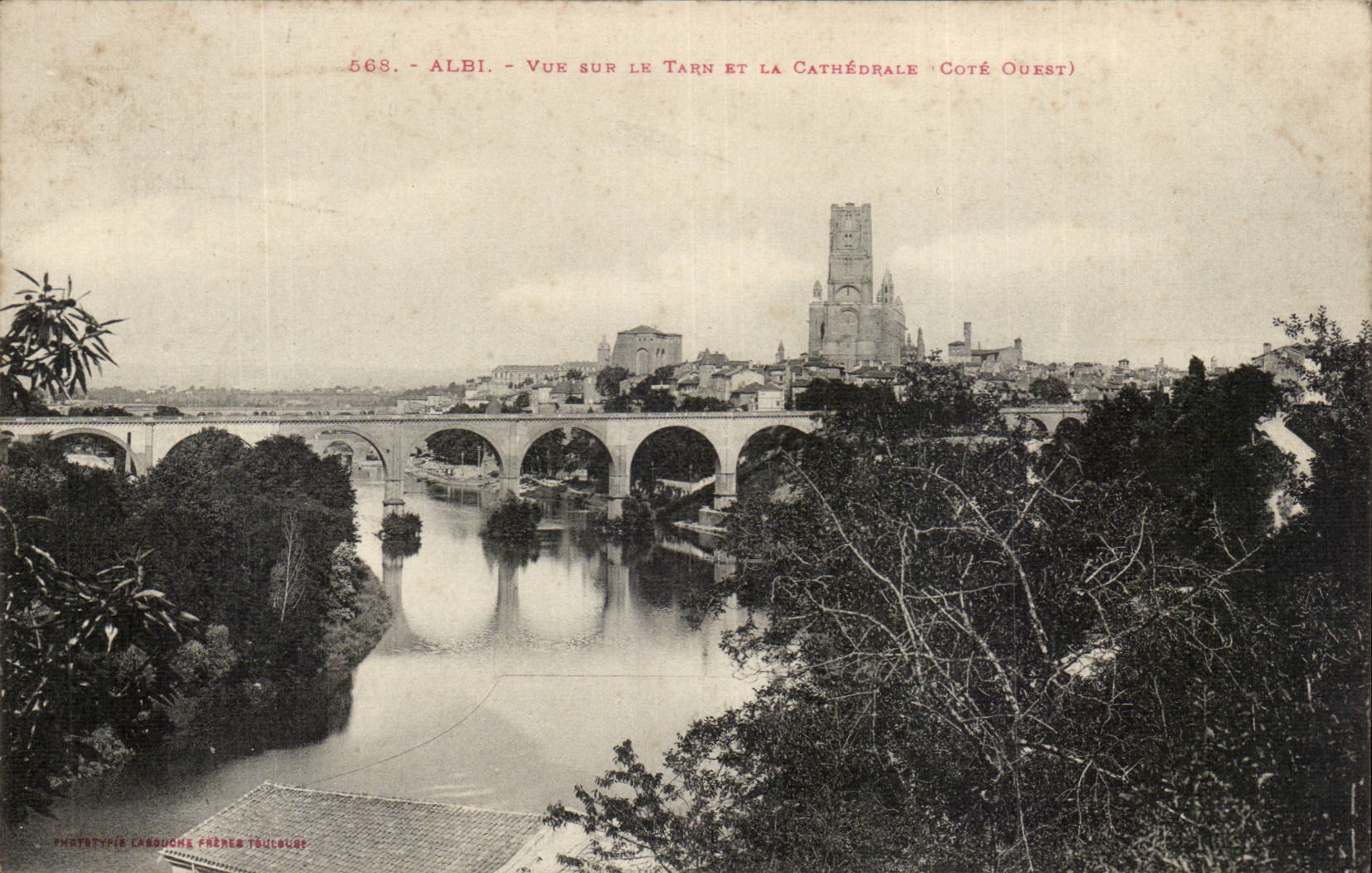Albi CPA gesehen auf das Tarn und die Kathedrale (Westkuste)