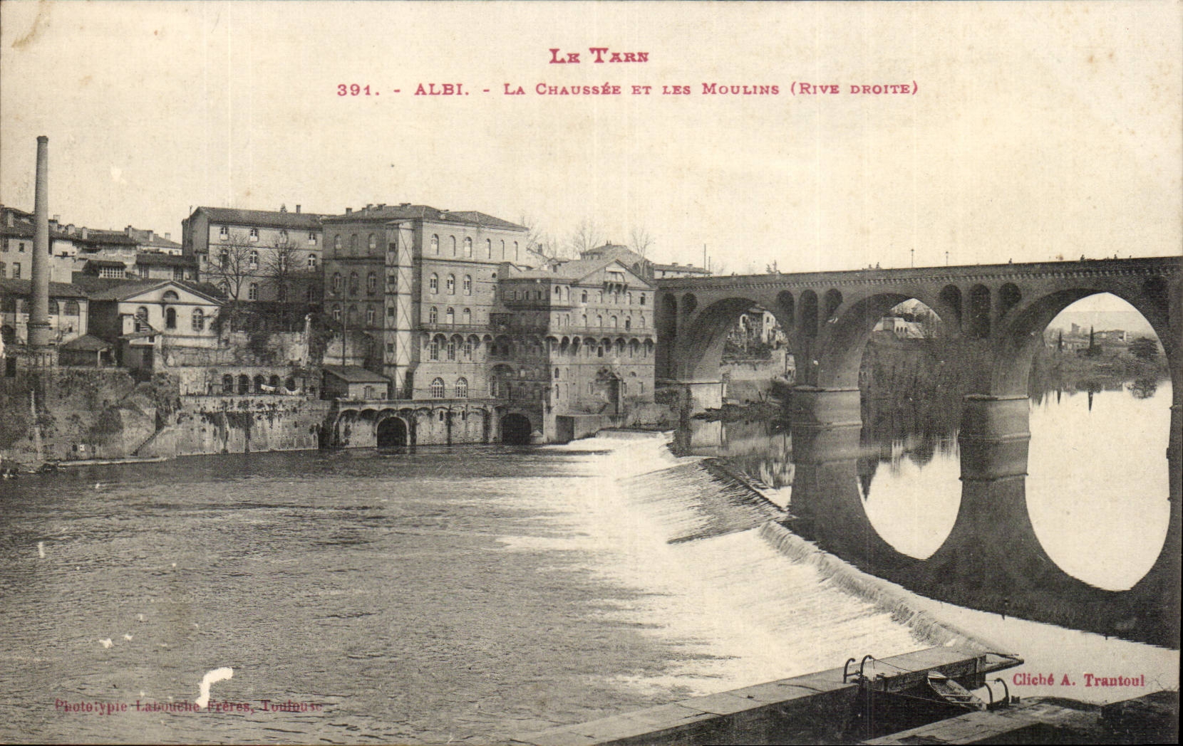 Albi CPA die Fahrbahn und die Muhlen (rechte Bank)