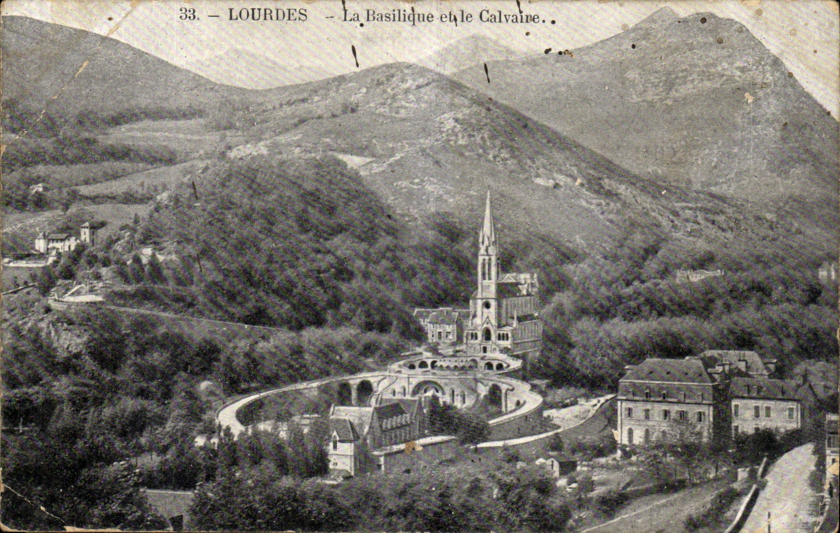 Lourdes CPA the basilica and Gave