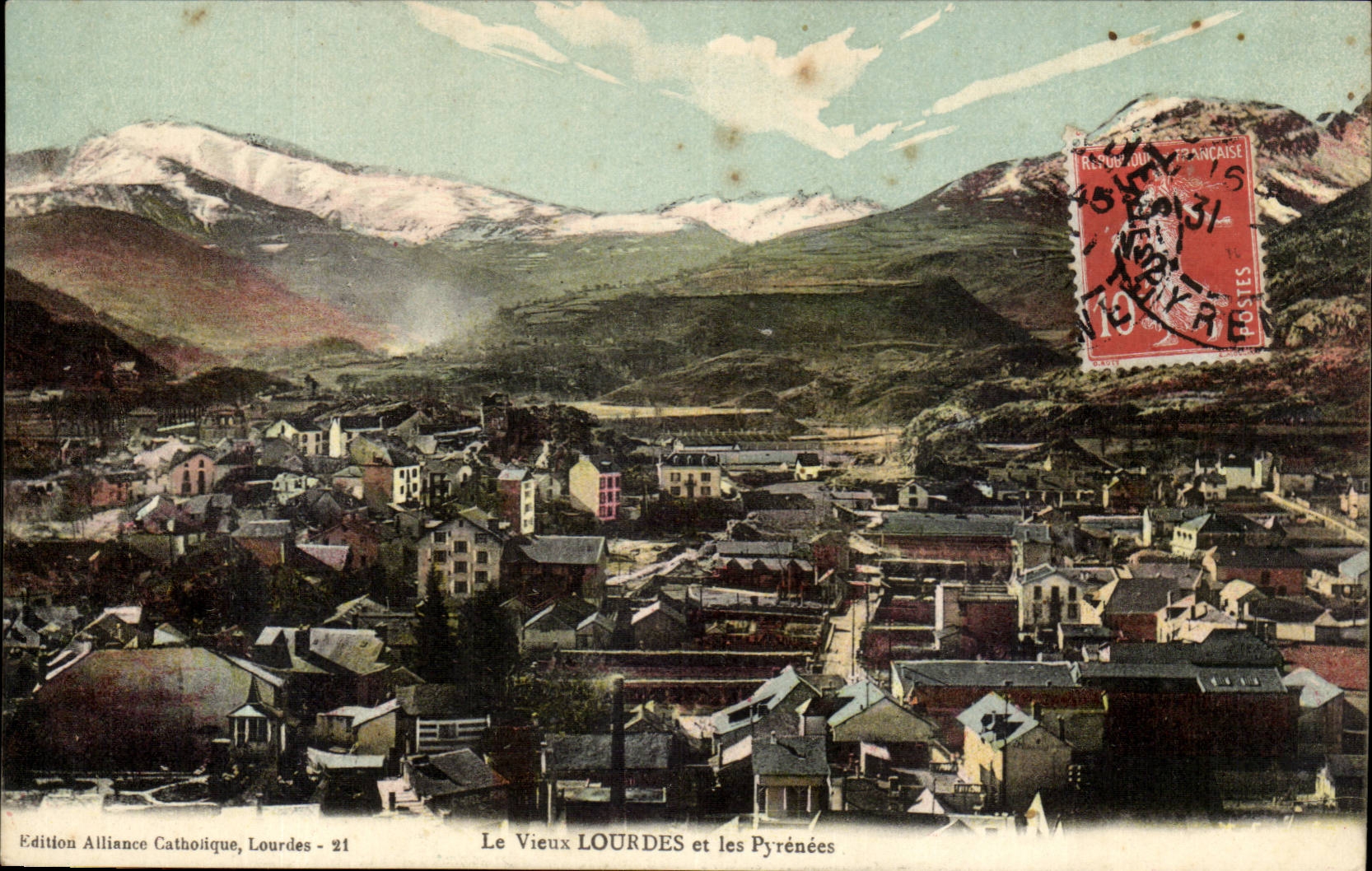 CPA the old man Lourdes and the Pyrenees