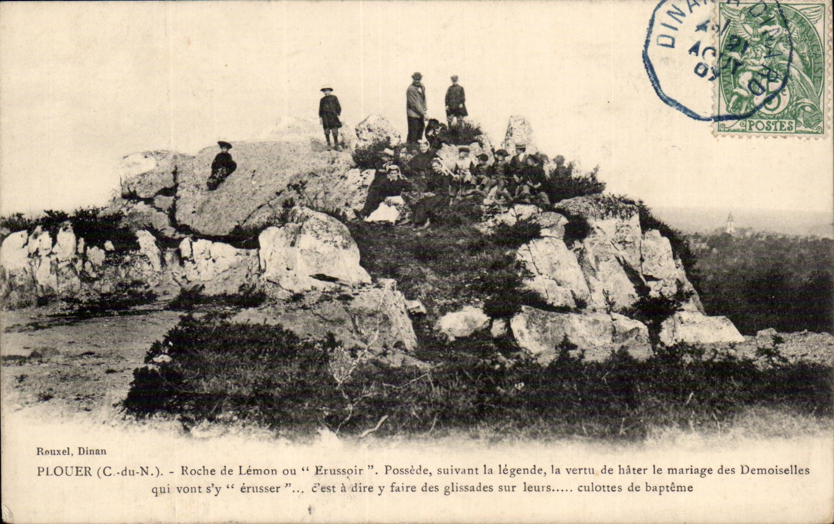 Plouer CPA Roche de Lemon ou Erussoir suivant sa legende