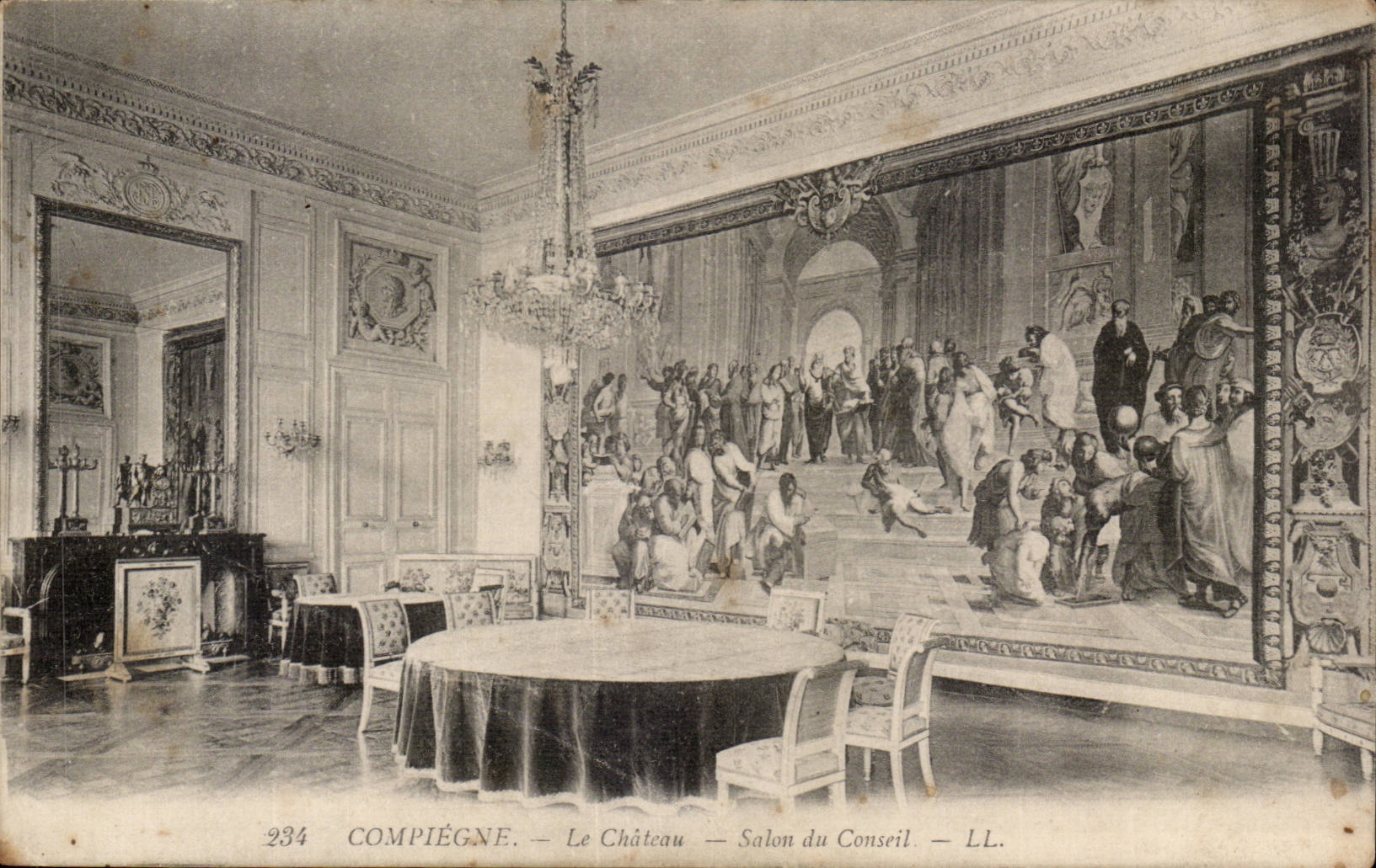 Compiegne CPA das Schloss Wohnzimmer des Rates