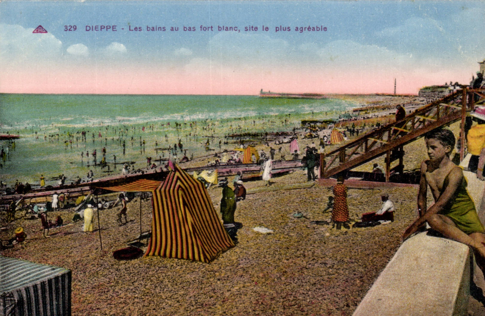 Dieppe CPA Bader mit Unterseite der extrem weisse angenehmste Aufstellungsort