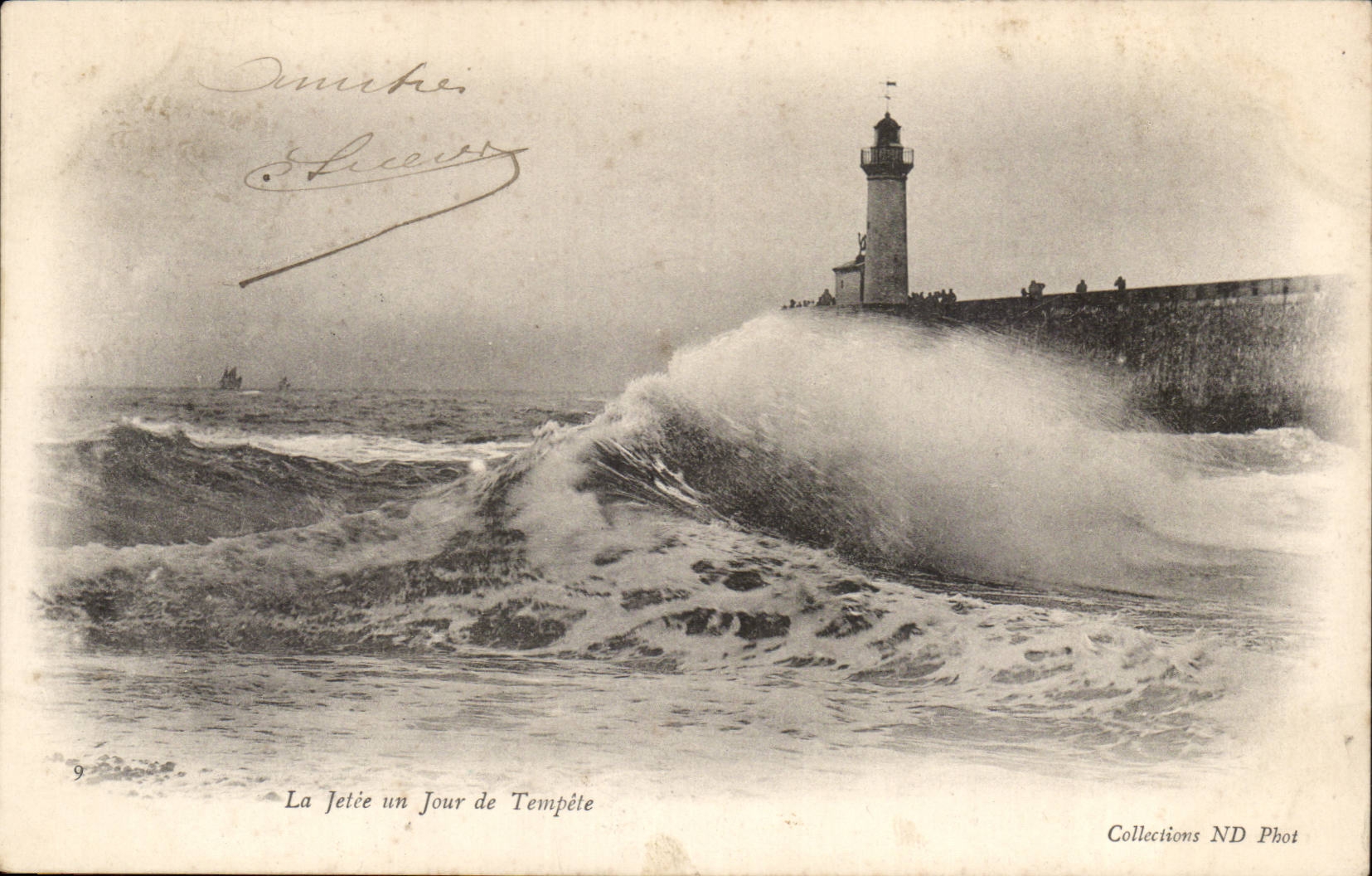 La Jetee un Jour de Tempete - CPA 