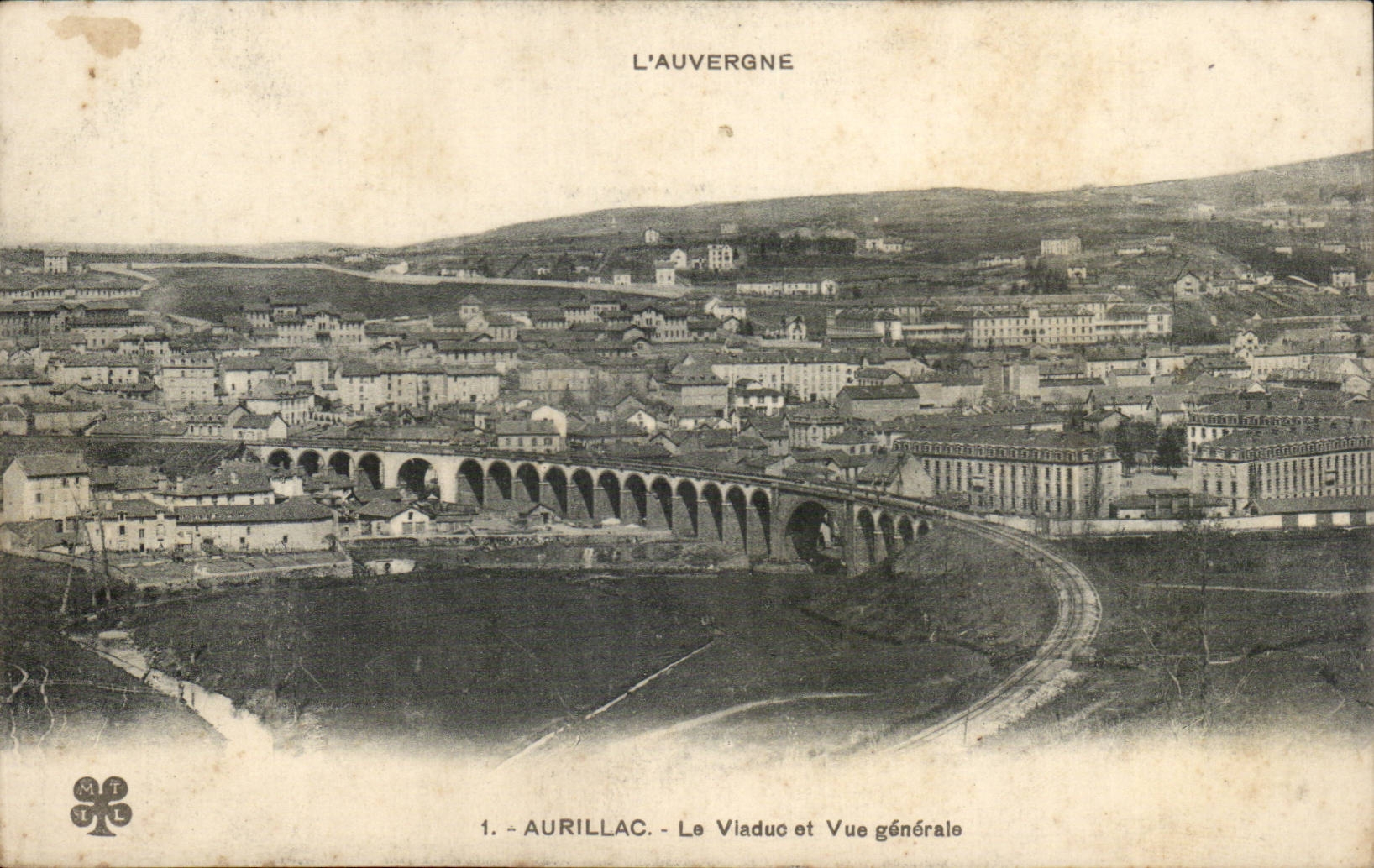 Aurillac - the Viaduct and View - CPA