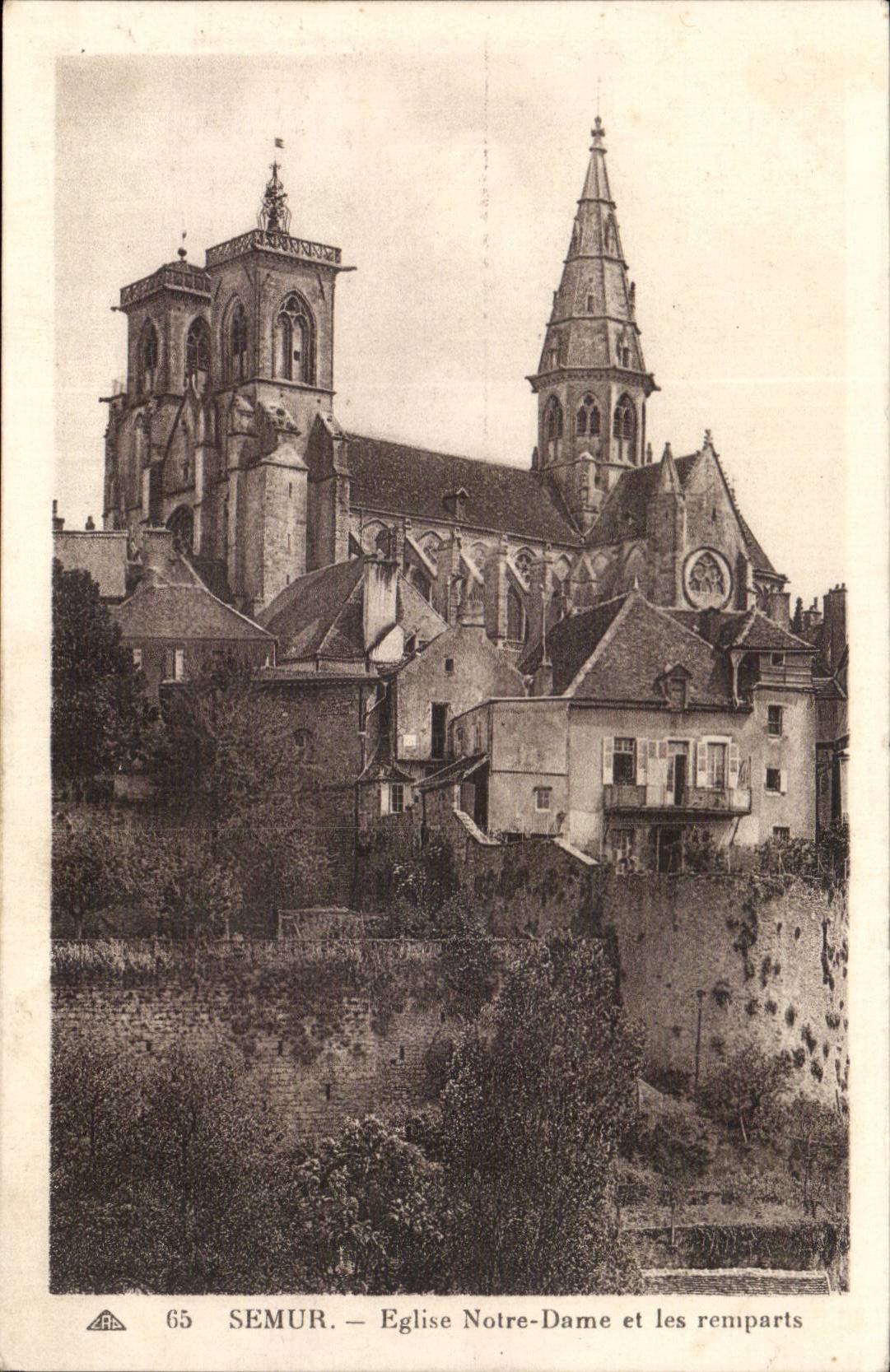 Semur - the Church Our Lady and Walls - CPA