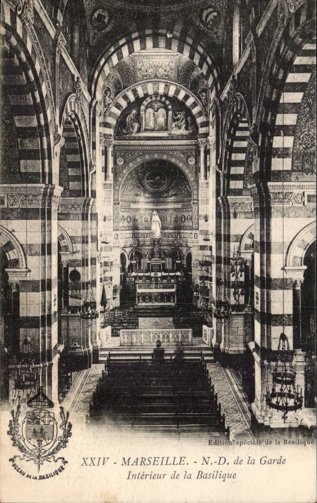 Marseille - Statue de Notre Dame de la Garde - Interieur de la Basilique - CPA 