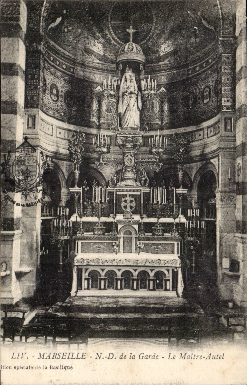 Marseille - Statue de Notre Dame de la Garde - Le Maitre Autel - CPA 