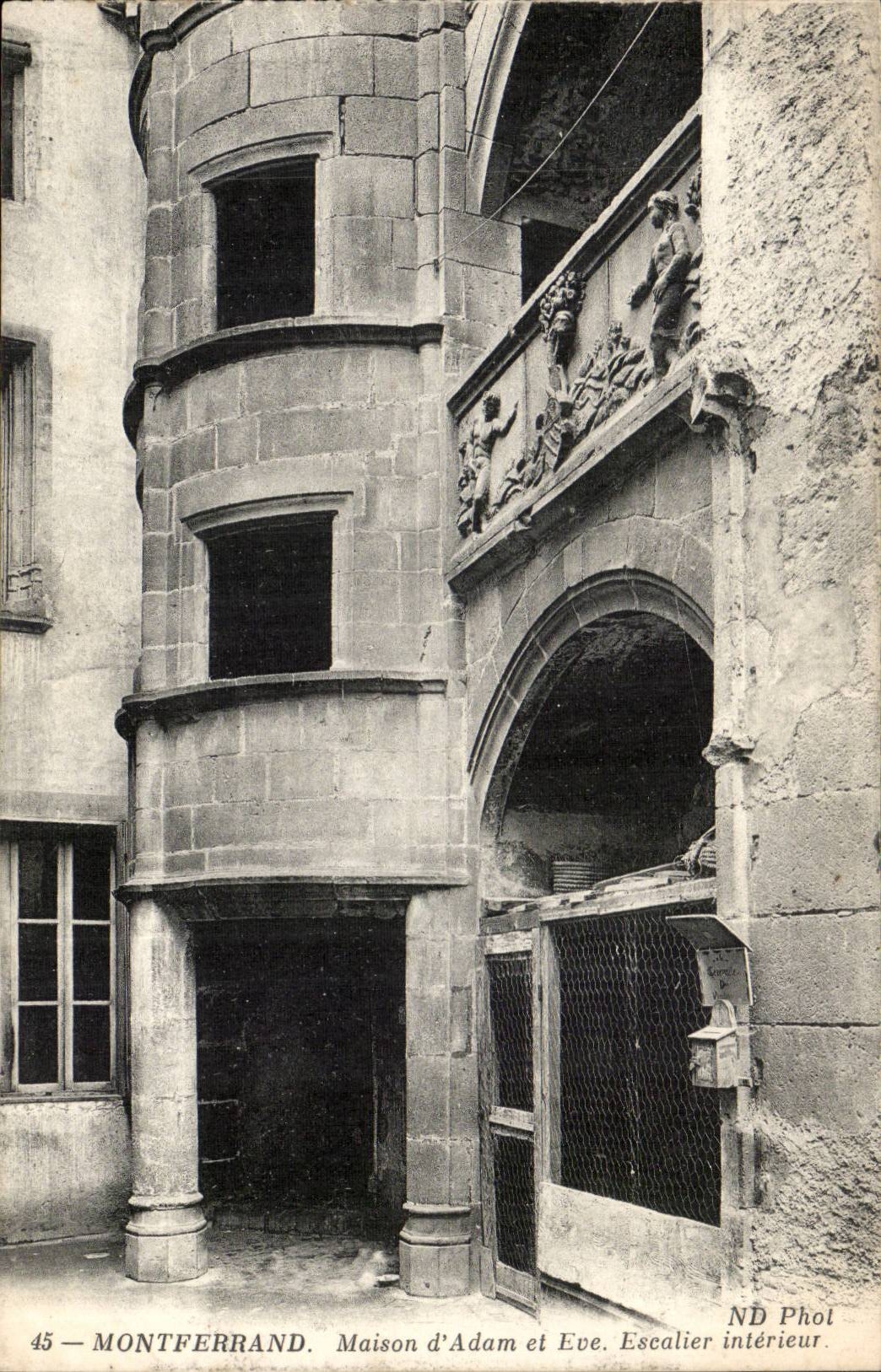 Montferrand CPA House of Adam and Eve interior Staircase