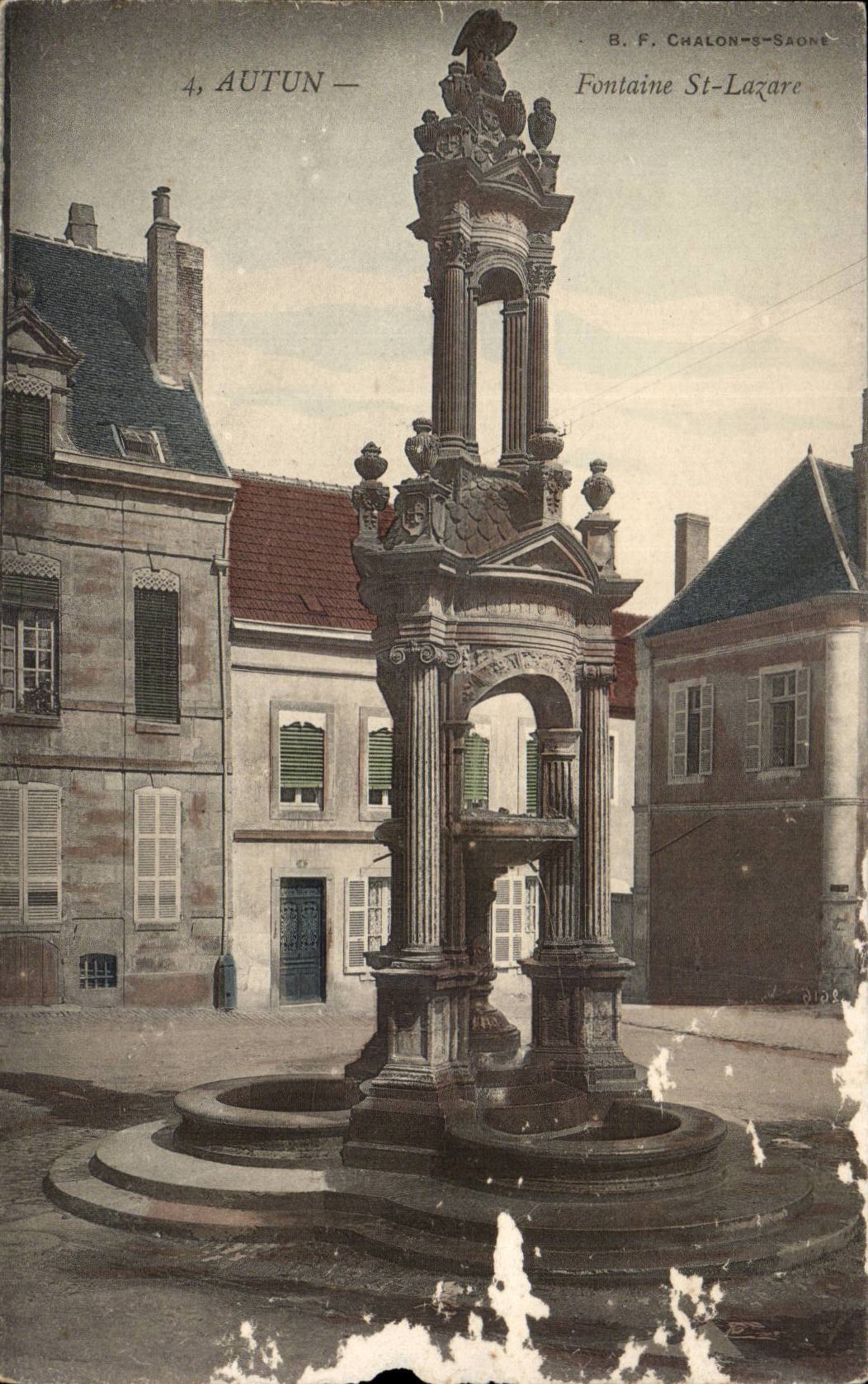 Autun CPA Fountain St Lazare