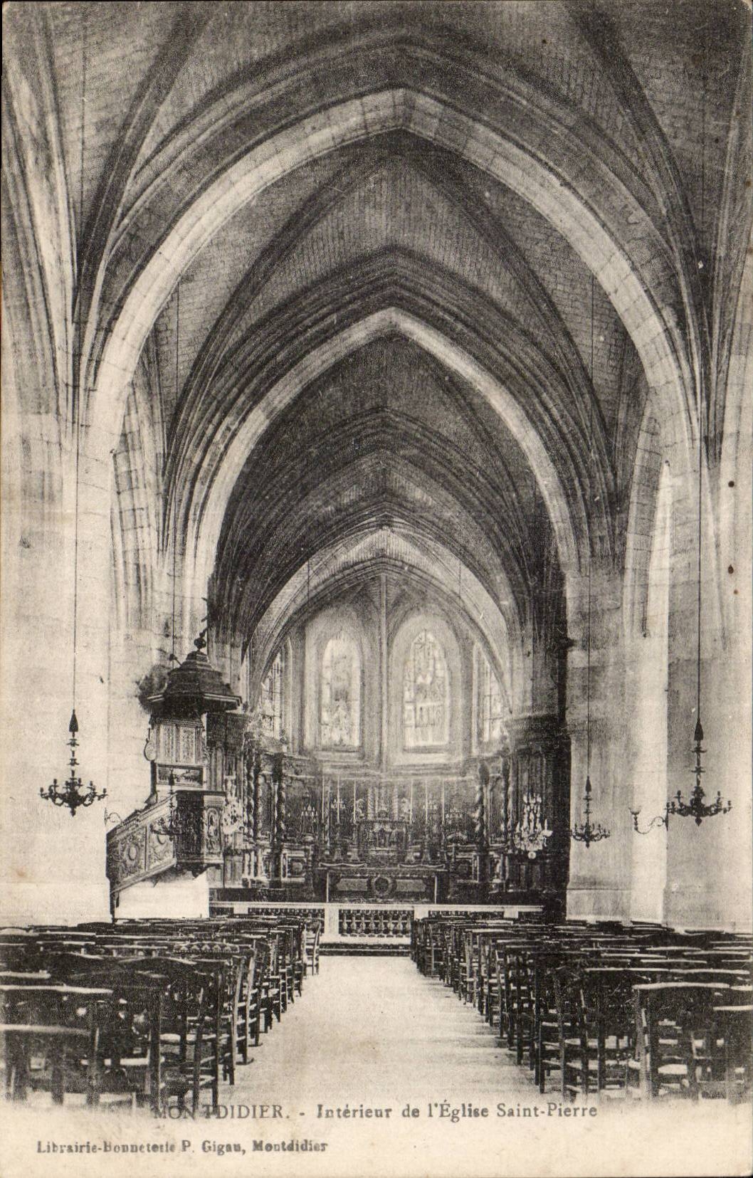 Interior Montdidier CPA of the church Saint Pierre