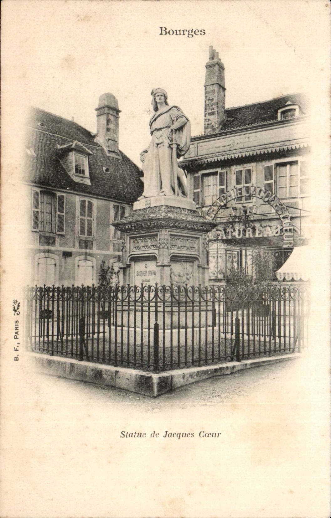 Statue Bourges-CPA des Jacques-Herzens